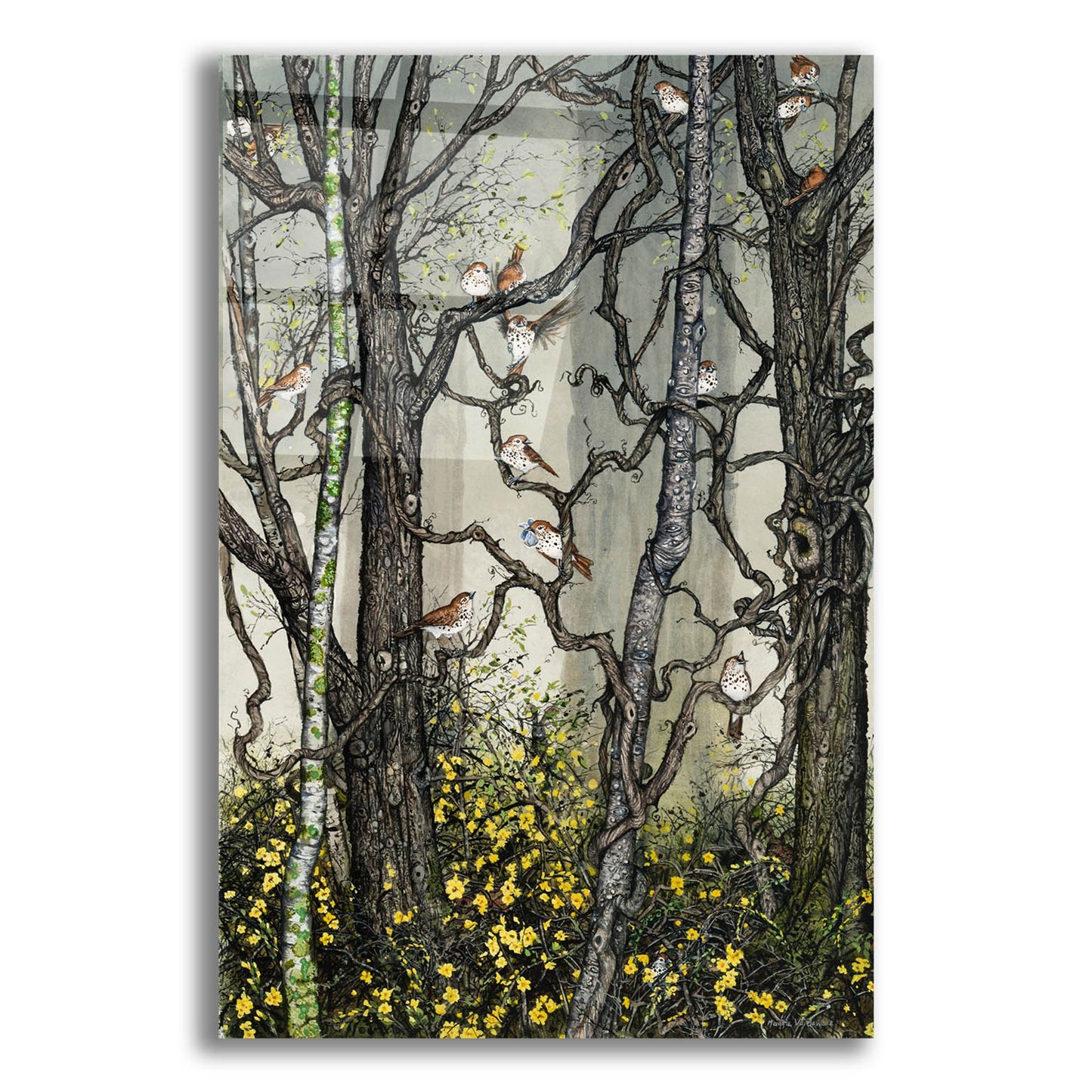 Epic Art 'Winter Jasmine' by Maggie Vandewalle, Acrylic Glass Wall Art