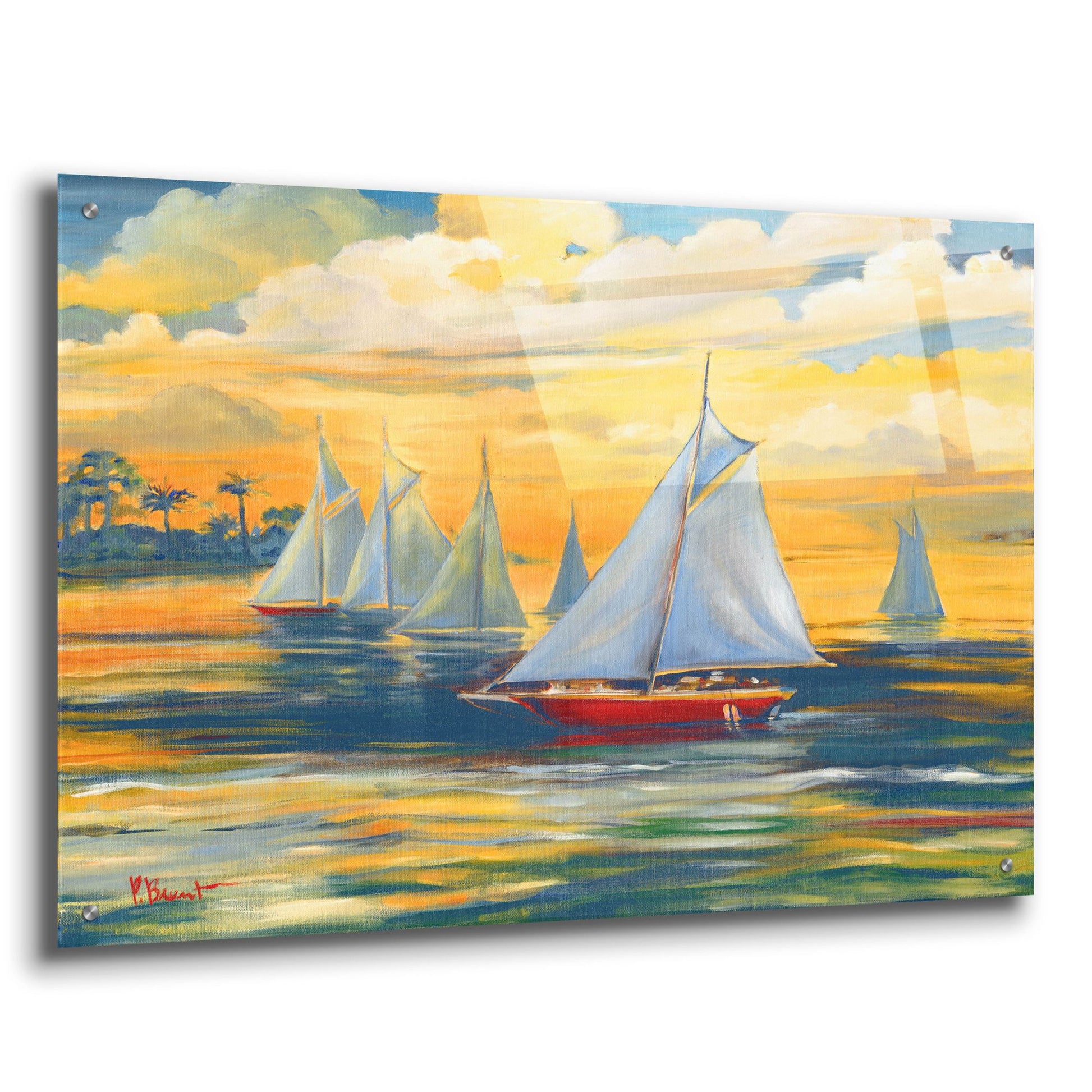 Epic Art 'Golden Bay' by Paul Brent, Acrylic Glass Wall Art,36x24