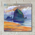 Epic Art 'Haystack Rock Reflections' by Paul Brent, Acrylic Glass Wall Art,12x12