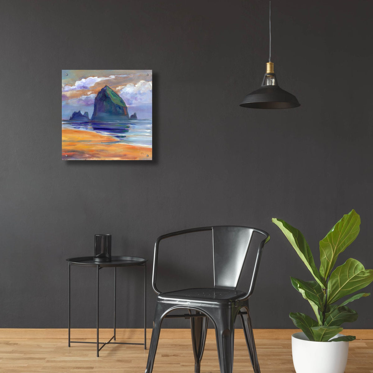 Epic Art 'Haystack Rock Reflections' by Paul Brent, Acrylic Glass Wall Art,24x24