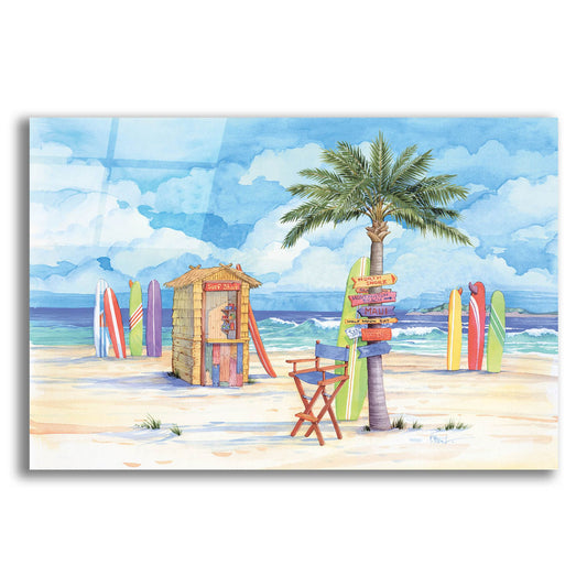 Epic Art 'Beach Signs- Surf Shack' by Paul Brent, Acrylic Glass Wall Art