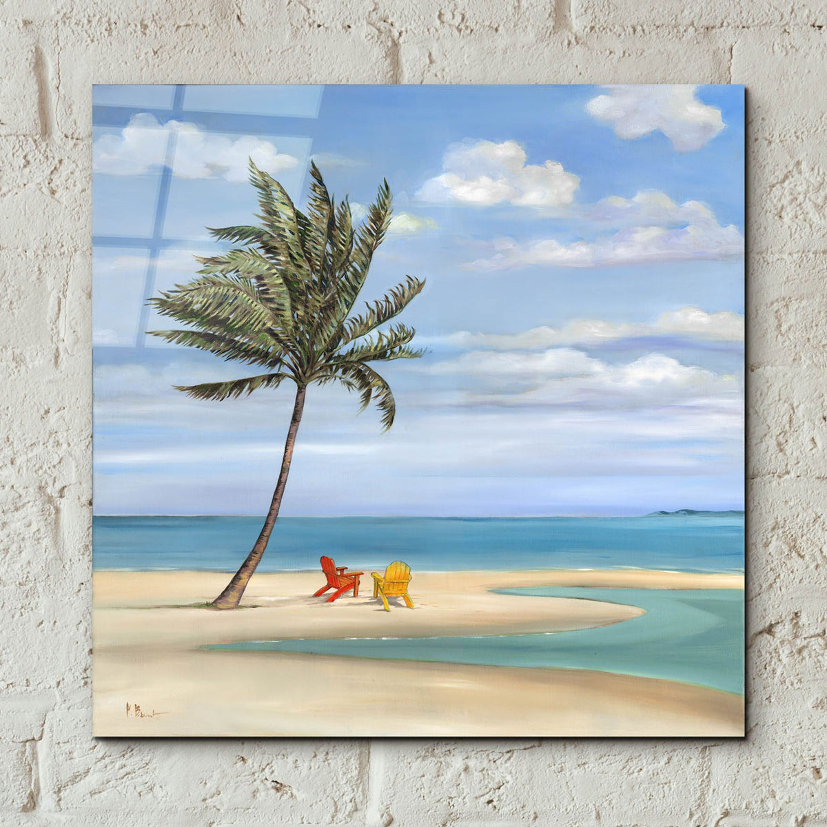Epic Art 'Inlet Palm I' by Paul Brent, Acrylic Glass Wall Art,12x12