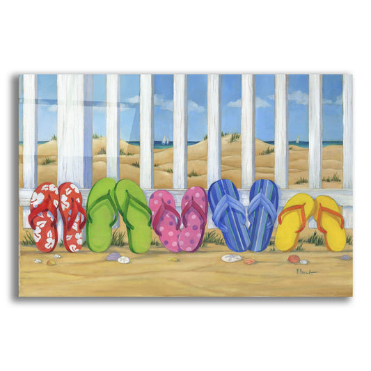 Epic Art 'Flip Flop Beach' by Paul Brent, Acrylic Glass Wall Art