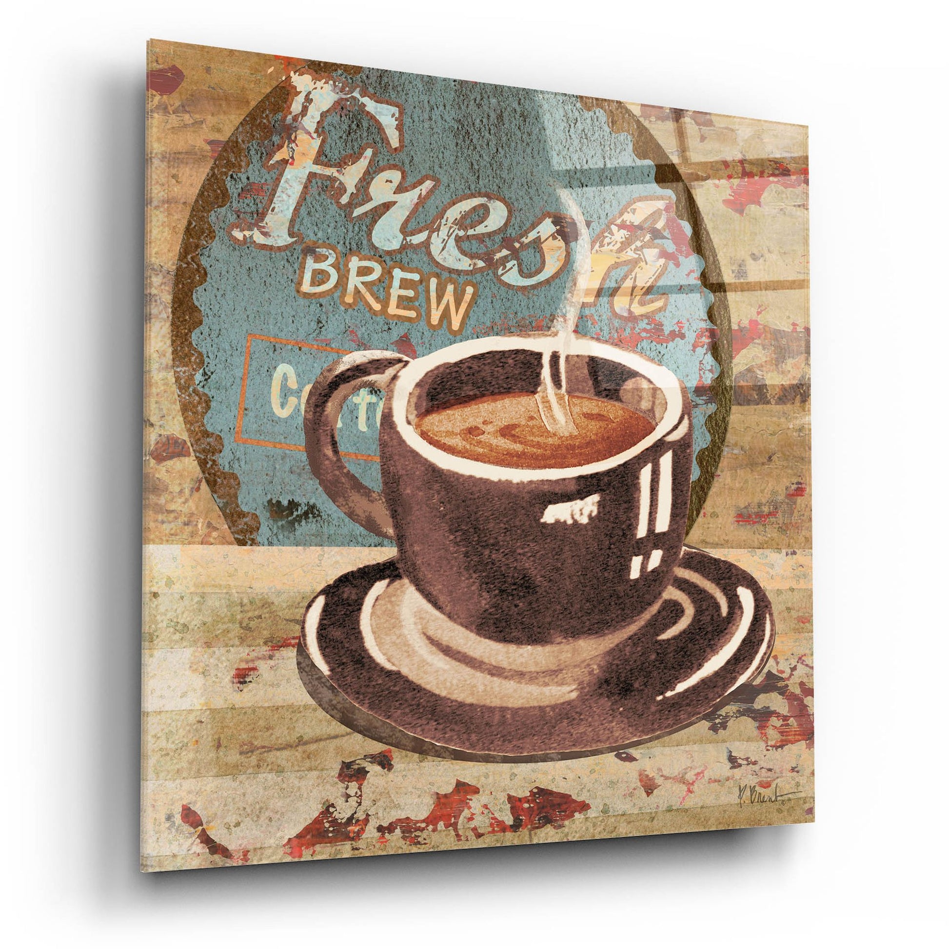 Epic Art 'Coffee Brew Sign I' by Paul Brent, Acrylic Glass Wall Art,12x12