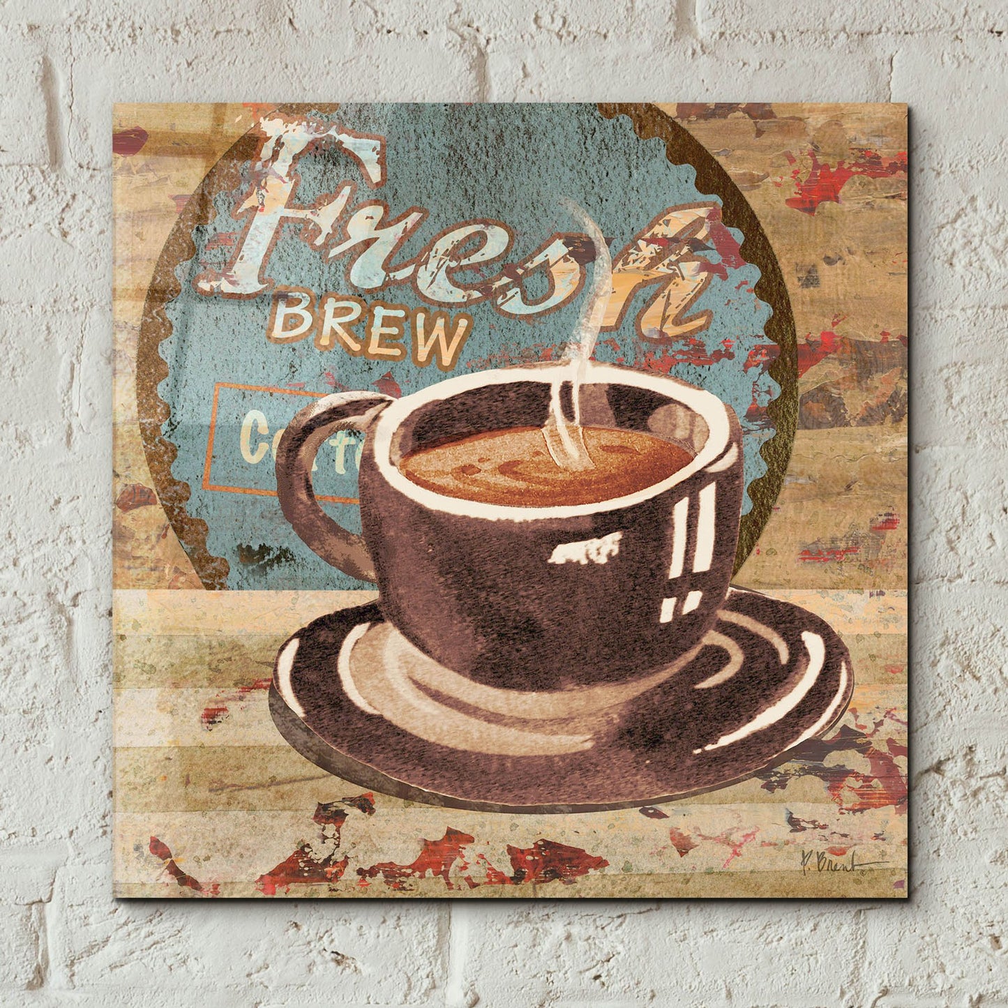 Epic Art 'Coffee Brew Sign I' by Paul Brent, Acrylic Glass Wall Art,12x12