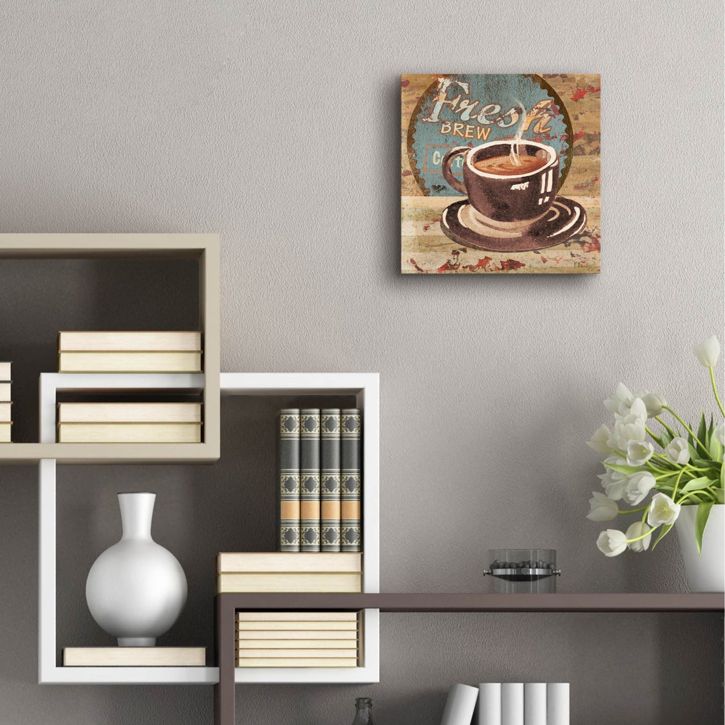 Epic Art 'Coffee Brew Sign I' by Paul Brent, Acrylic Glass Wall Art,12x12