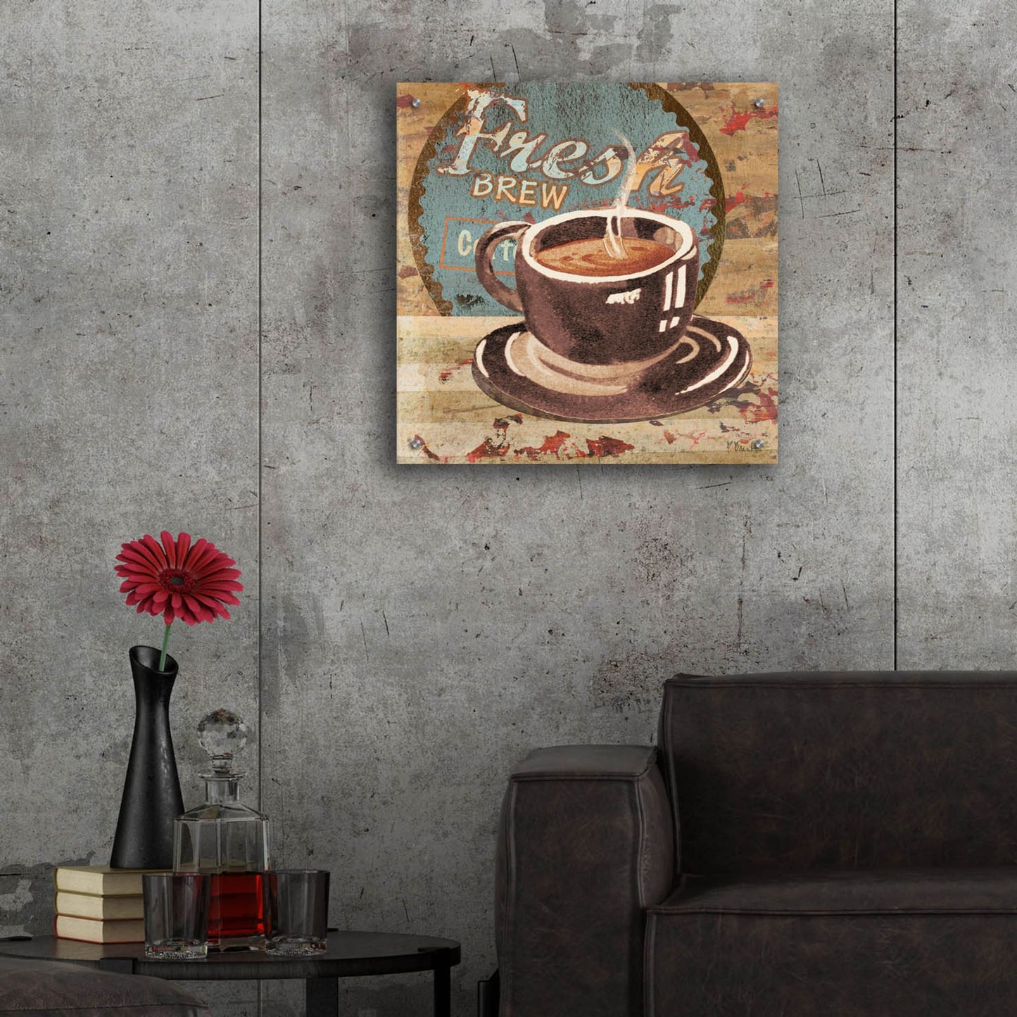 Epic Art 'Coffee Brew Sign I' by Paul Brent, Acrylic Glass Wall Art,24x24