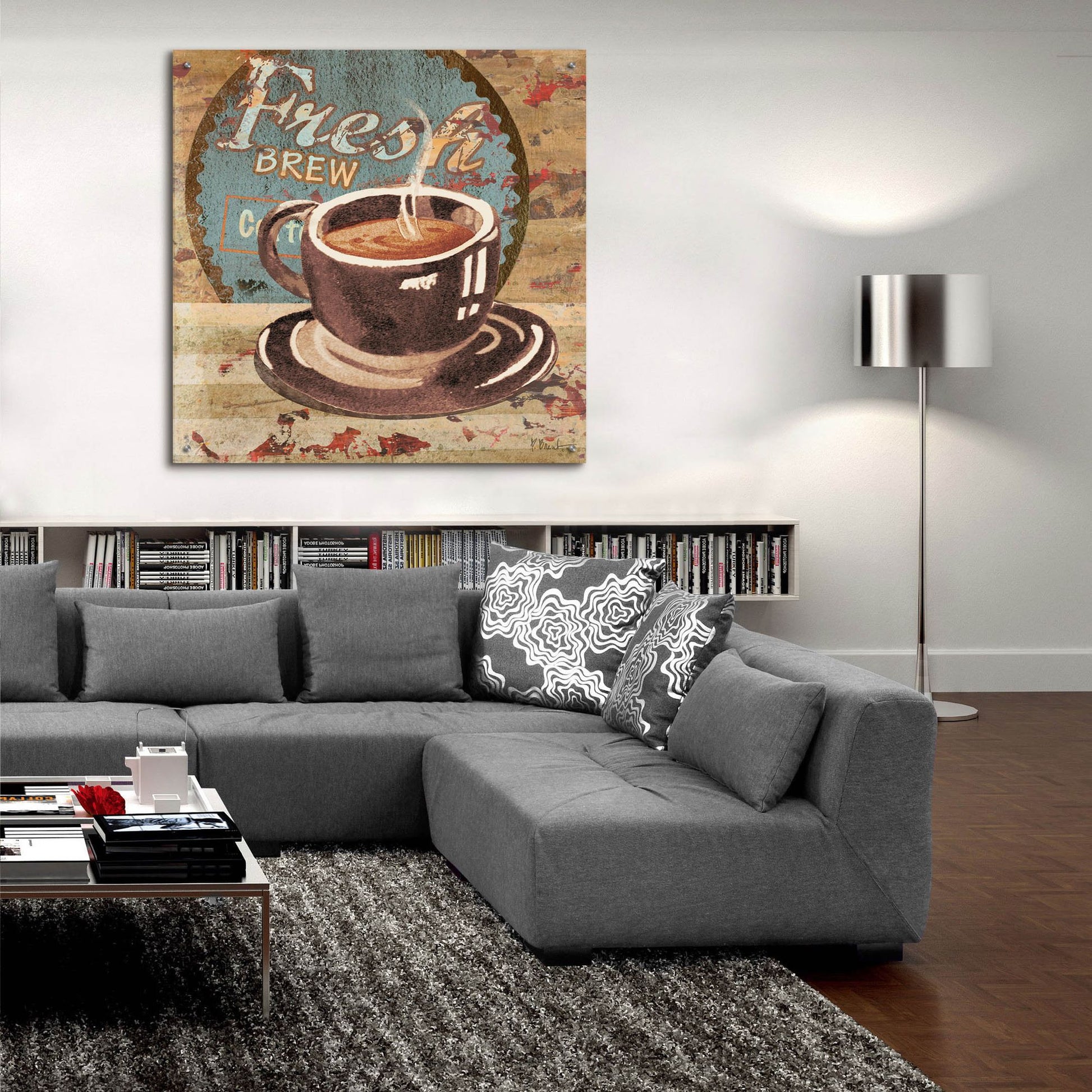 Epic Art 'Coffee Brew Sign I' by Paul Brent, Acrylic Glass Wall Art,36x36