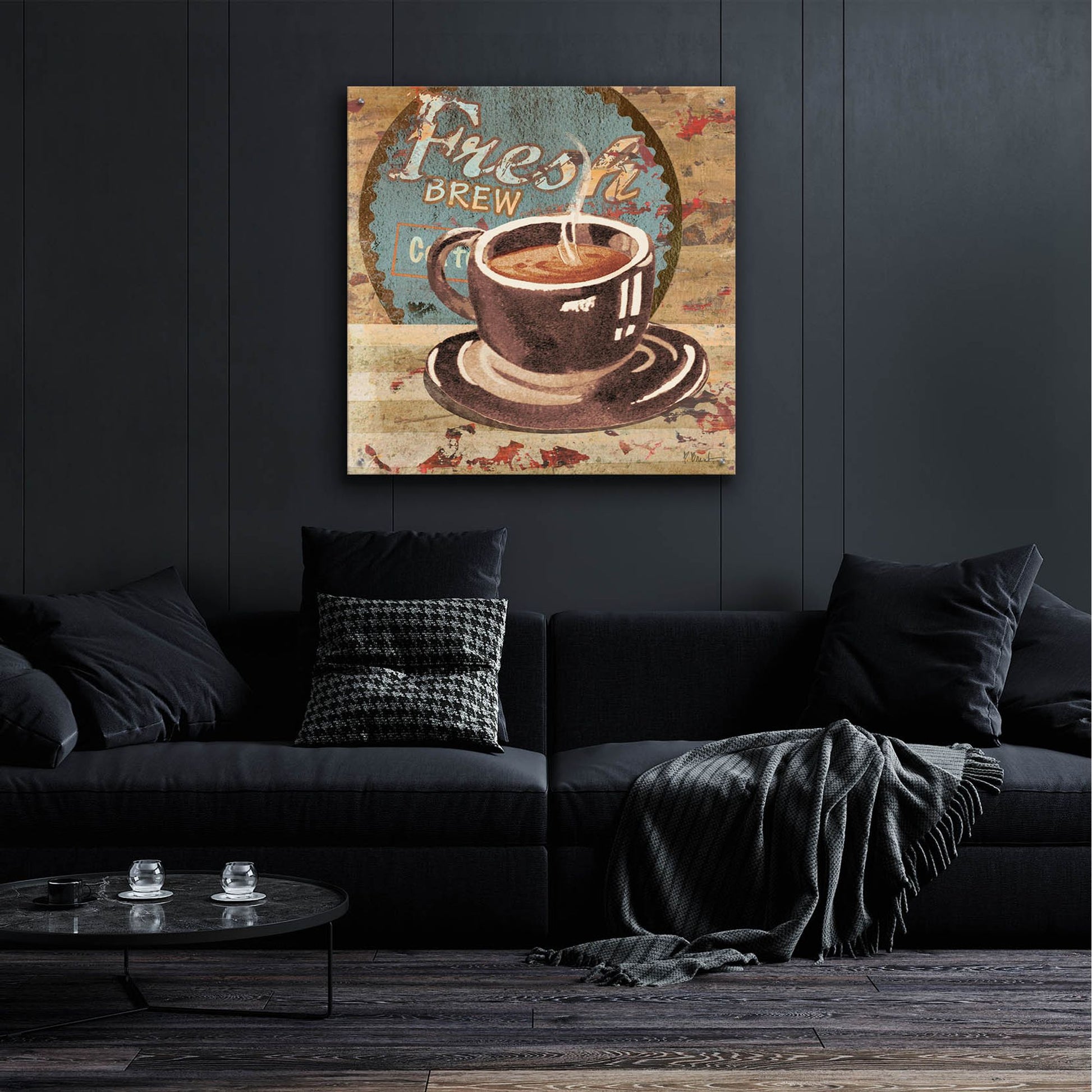 Epic Art 'Coffee Brew Sign I' by Paul Brent, Acrylic Glass Wall Art,36x36