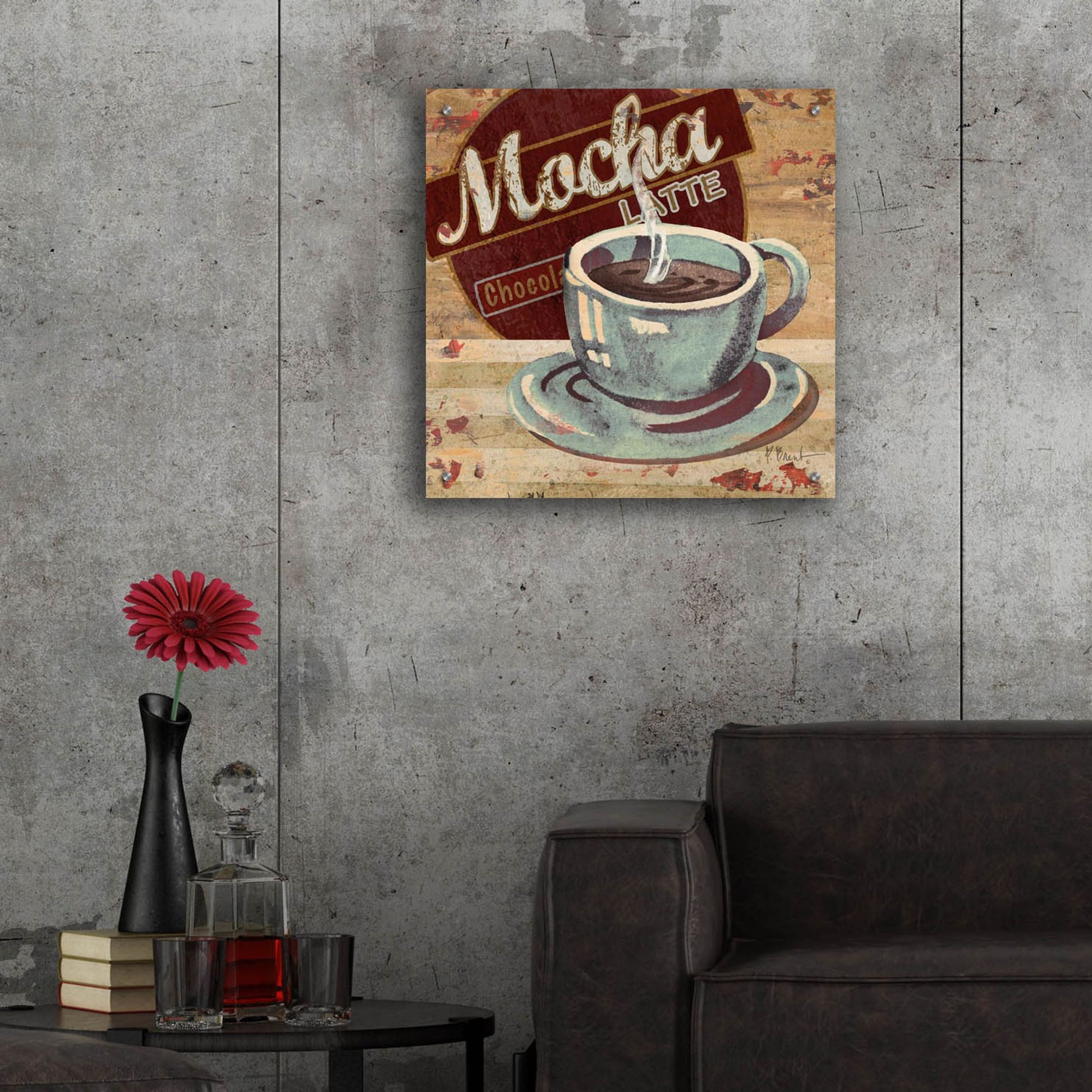 Epic Art 'Coffee Brew Sign II' by Paul Brent, Acrylic Glass Wall Art,24x24