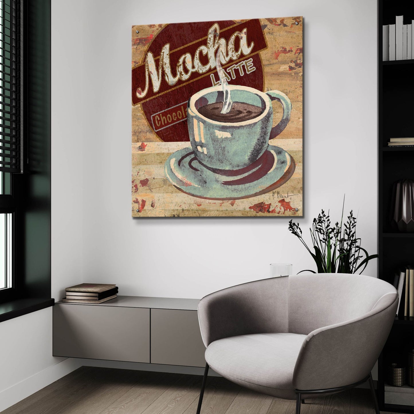 Epic Art 'Coffee Brew Sign II' by Paul Brent, Acrylic Glass Wall Art,36x36