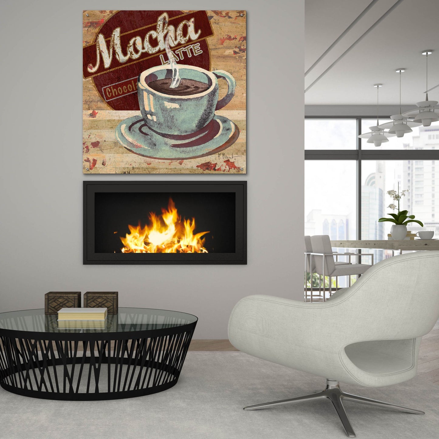 Epic Art 'Coffee Brew Sign II' by Paul Brent, Acrylic Glass Wall Art,36x36