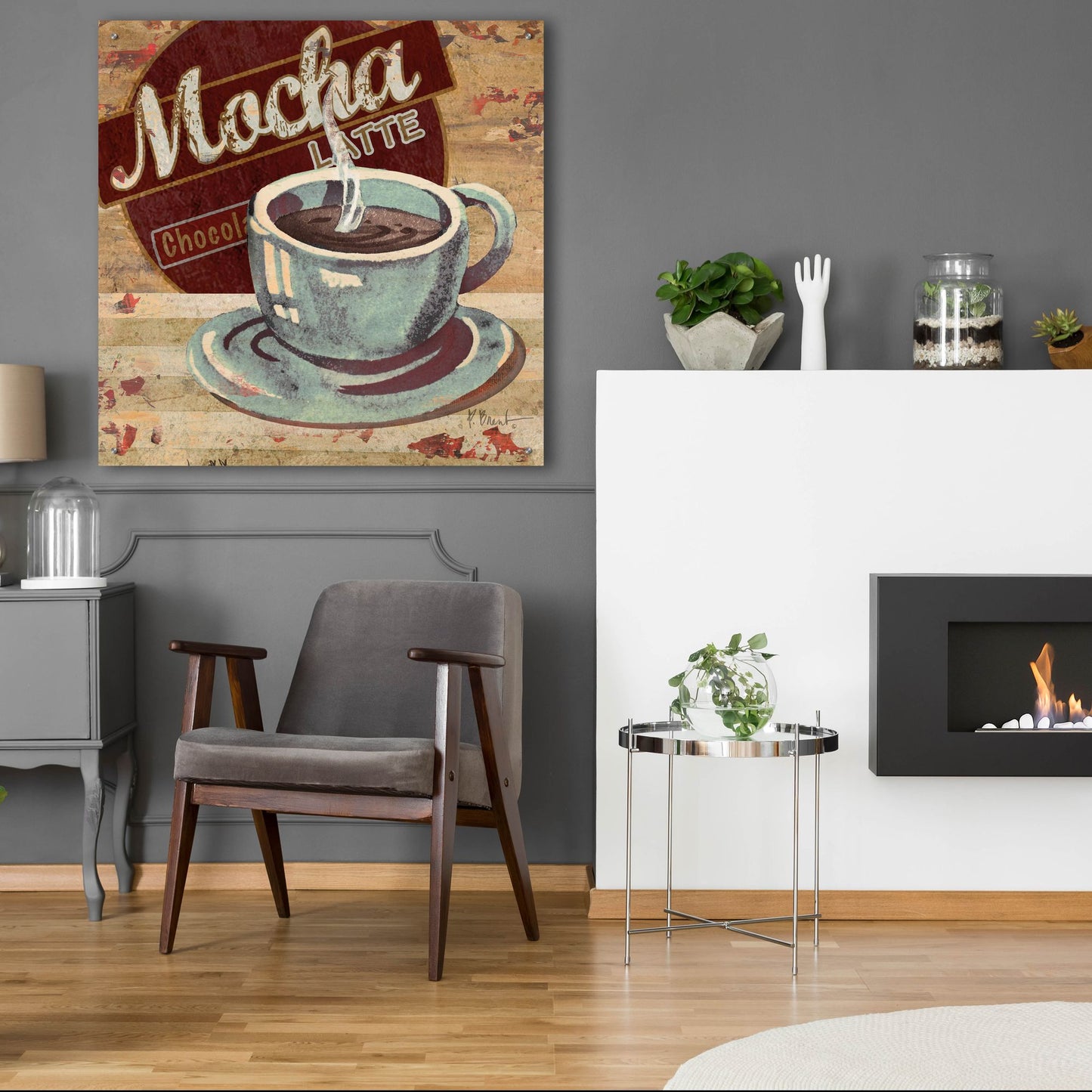 Epic Art 'Coffee Brew Sign II' by Paul Brent, Acrylic Glass Wall Art,36x36