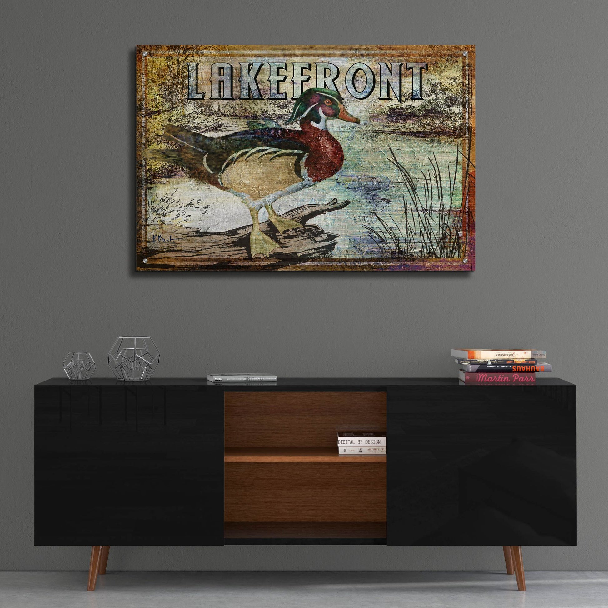 Epic Art 'Duck Sign II' by Paul Brent, Acrylic Glass Wall Art,36x24