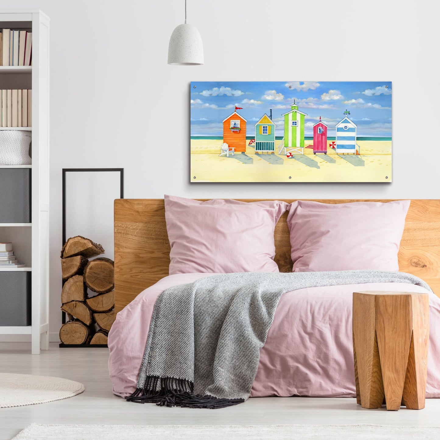 Epic Art 'Brighton Beach Huts' by Paul Brent, Acrylic Glass Wall Art,48x24