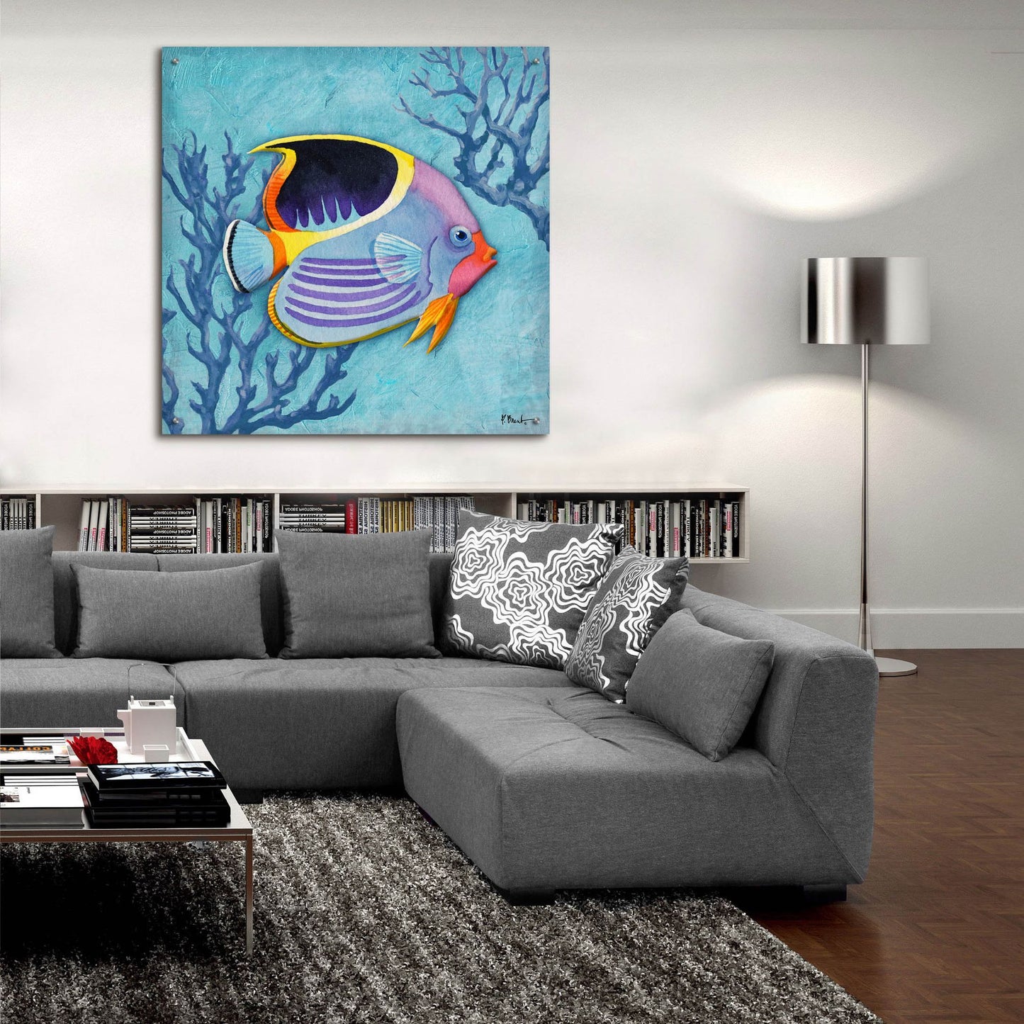 Epic Art 'Azure Tropical Fish I' by Paul Brent, Acrylic Glass Wall Art,36x36