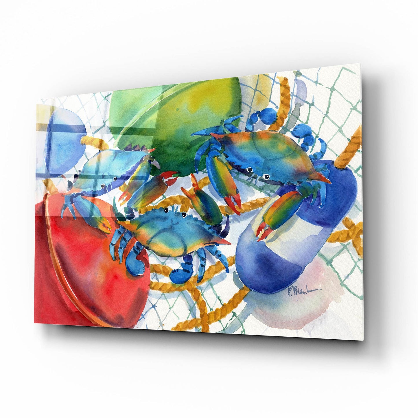 Epic Art 'Crabs and Floats' by Paul Brent, Acrylic Glass Wall Art,16x12