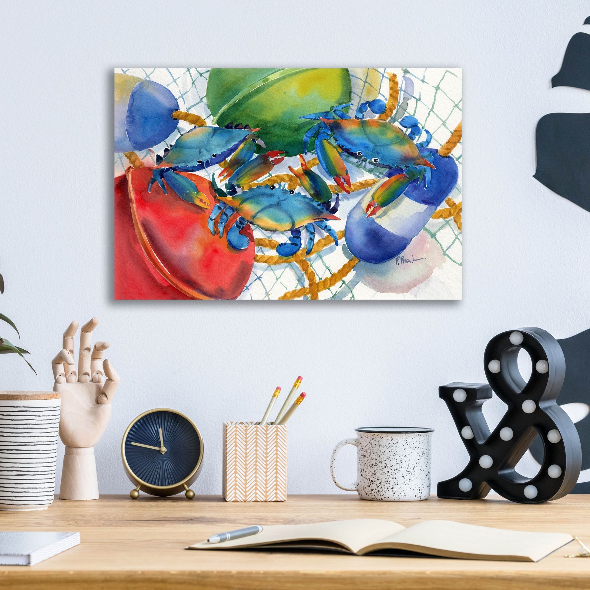 Epic Art 'Crabs and Floats' by Paul Brent, Acrylic Glass Wall Art,16x12