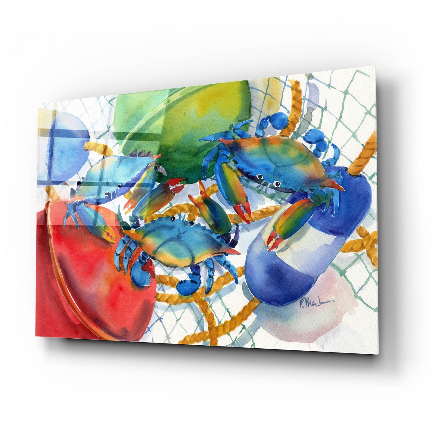 Epic Art 'Crabs and Floats' by Paul Brent, Acrylic Glass Wall Art,24x16