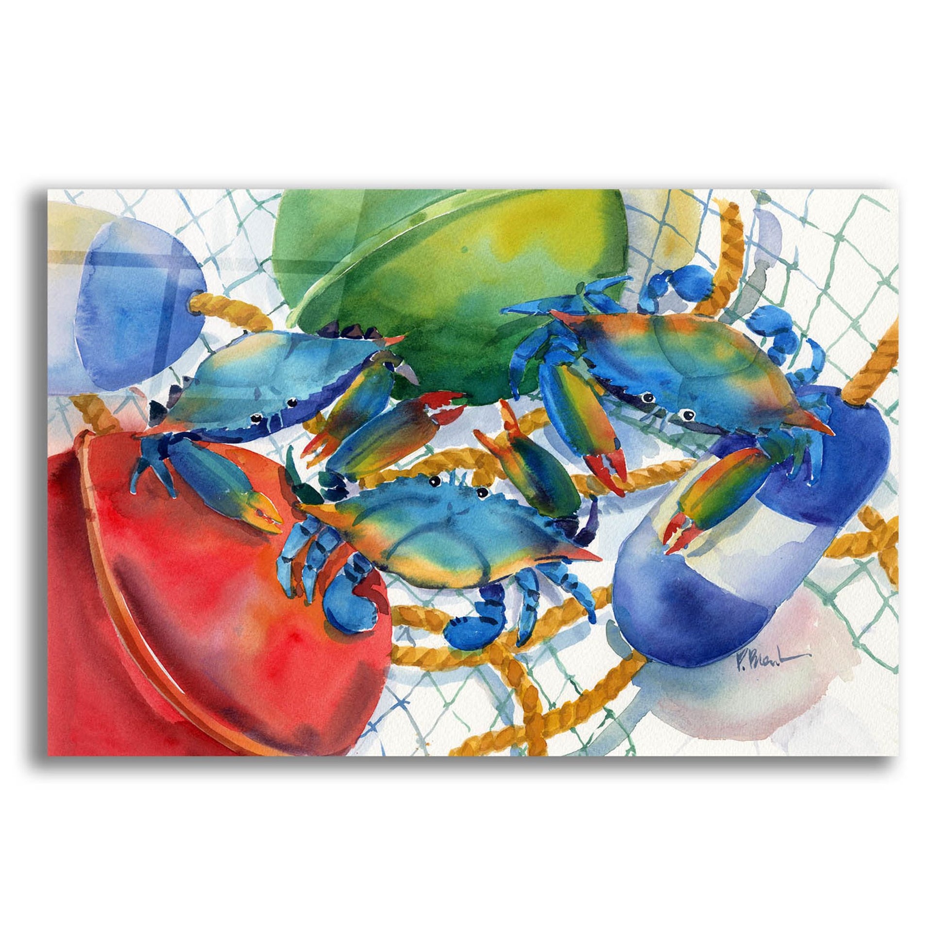 Epic Art 'Crabs and Floats' by Paul Brent, Acrylic Glass Wall Art,24x16