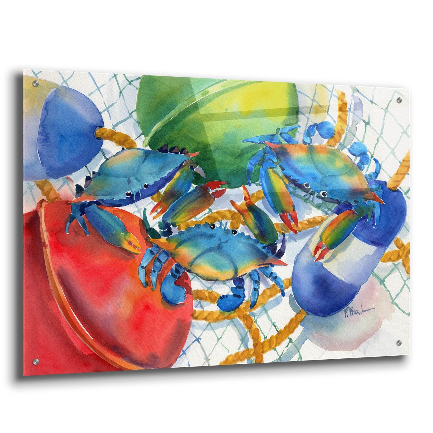 Epic Art 'Crabs and Floats' by Paul Brent, Acrylic Glass Wall Art,36x24