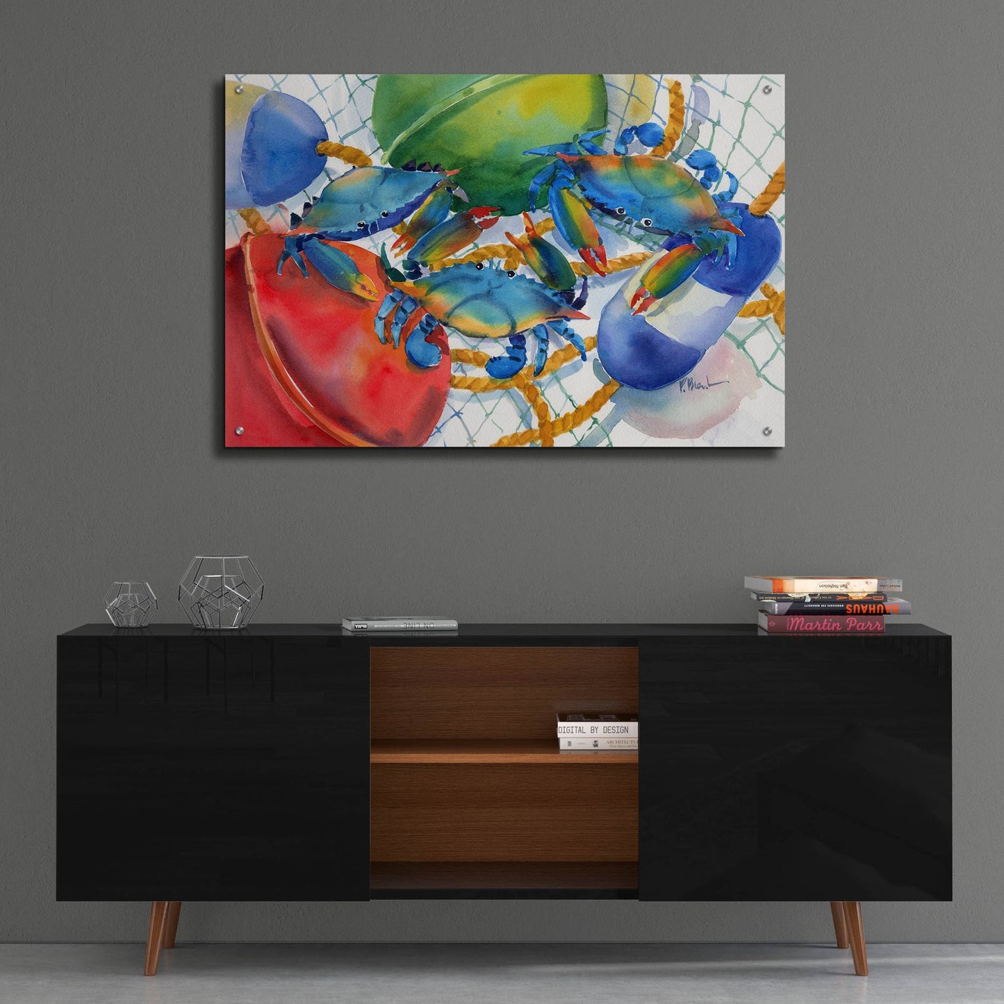 Epic Art 'Crabs and Floats' by Paul Brent, Acrylic Glass Wall Art,36x24