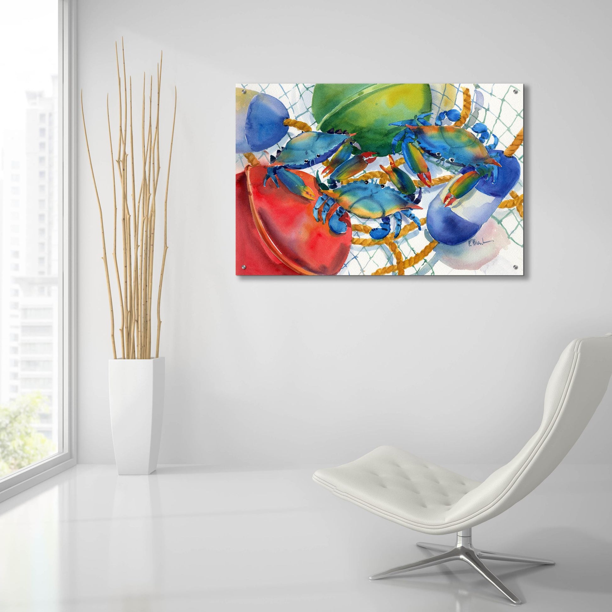 Epic Art 'Crabs and Floats' by Paul Brent, Acrylic Glass Wall Art,36x24