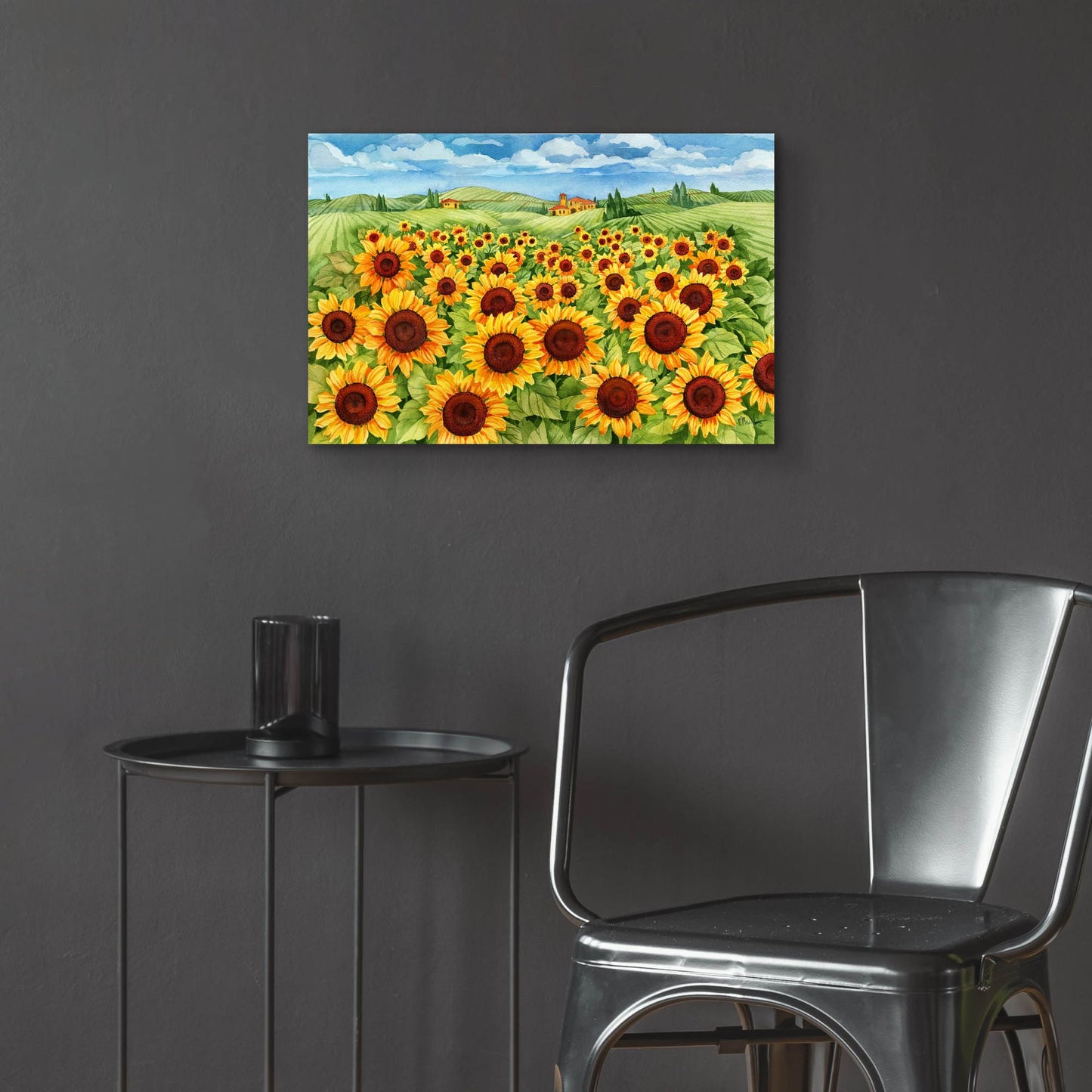 Epic Art 'Sunflower Field' by Paul Brent, Acrylic Glass Wall Art,24x16