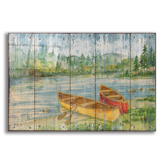 Epic Art 'Canoe Camp - Distressed' by Paul Brent, Acrylic Glass Wall Art