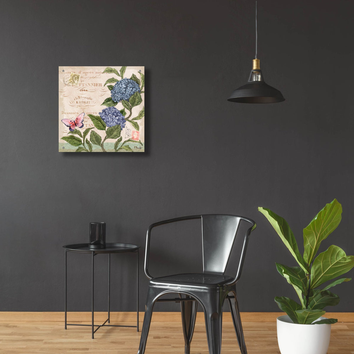 Epic Art 'Parisian Hydrangeas II' by Paul Brent, Acrylic Glass Wall Art,24x24