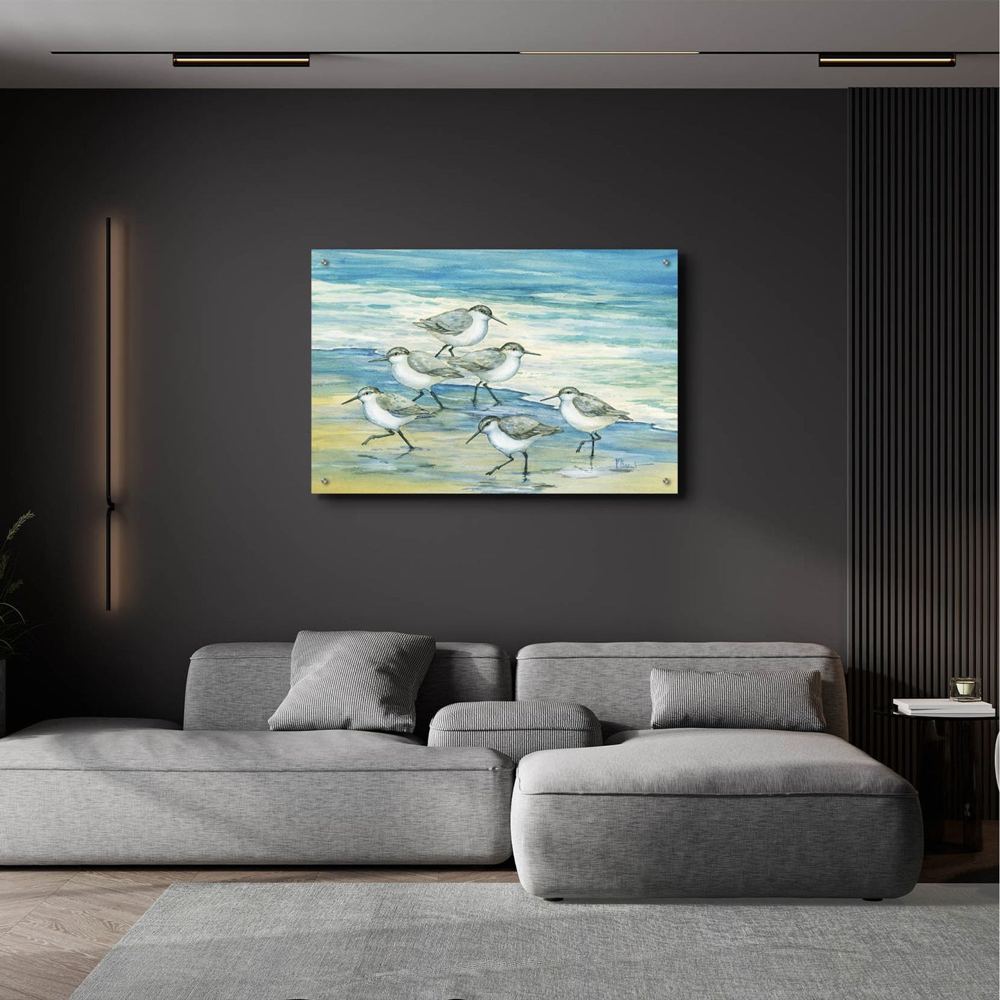 Epic Art 'Surfside Sandpipers' by Paul Brent, Acrylic Glass Wall Art,36x24