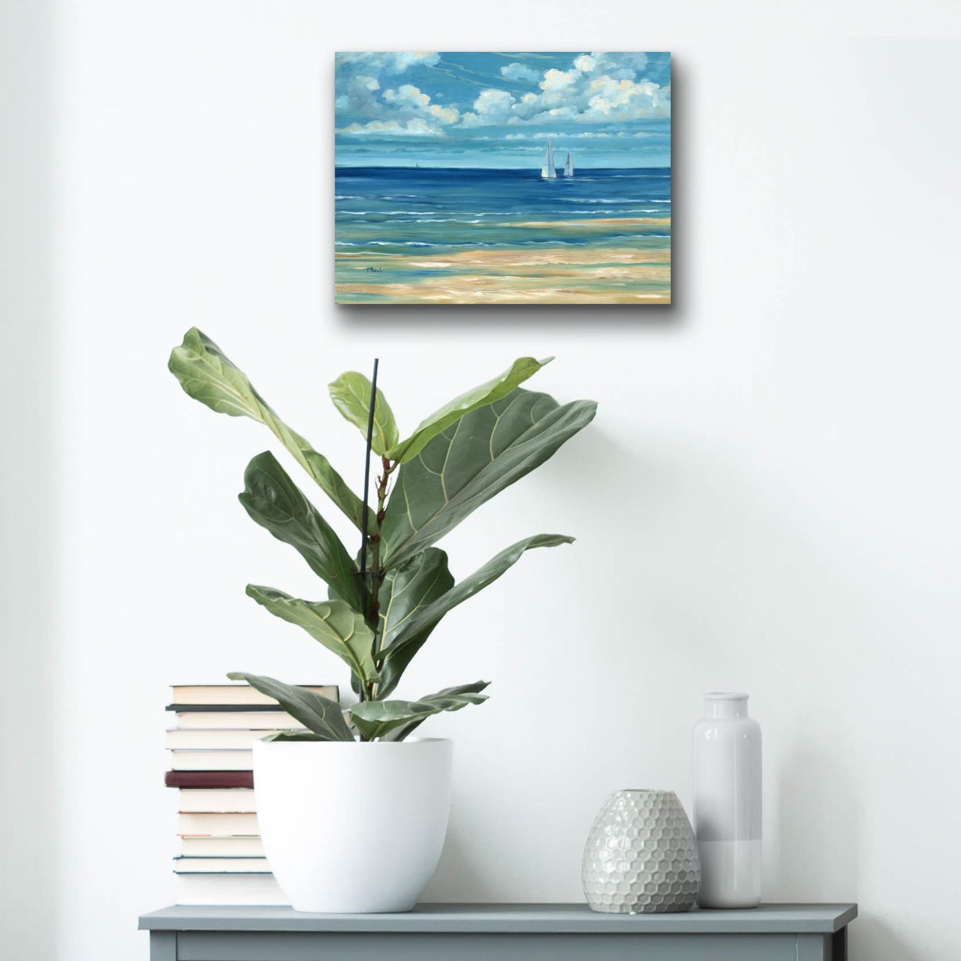 Epic Art 'Summerset Sailboats' by Paul Brent, Acrylic Glass Wall Art,16x12