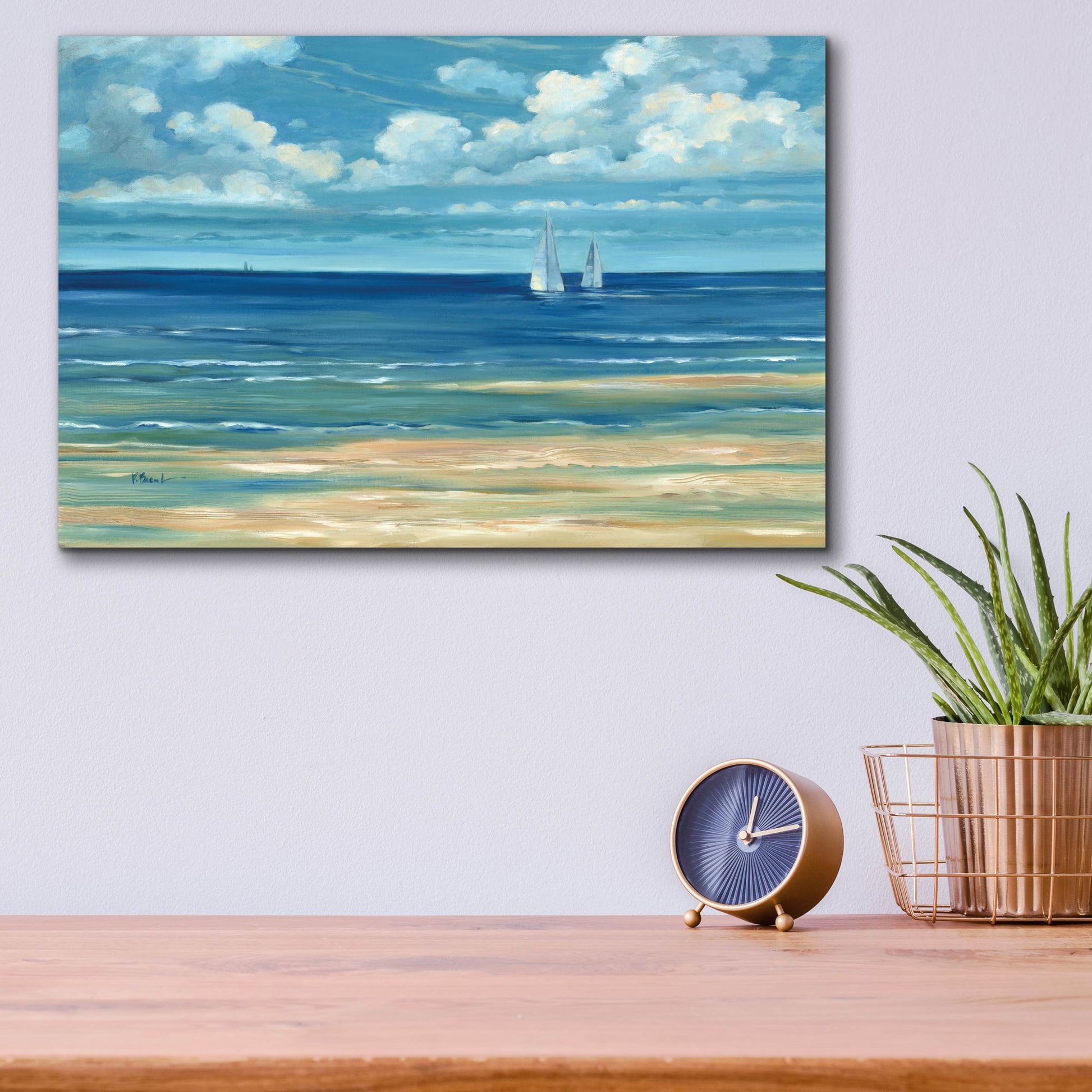 Epic Art 'Summerset Sailboats' by Paul Brent, Acrylic Glass Wall Art,16x12