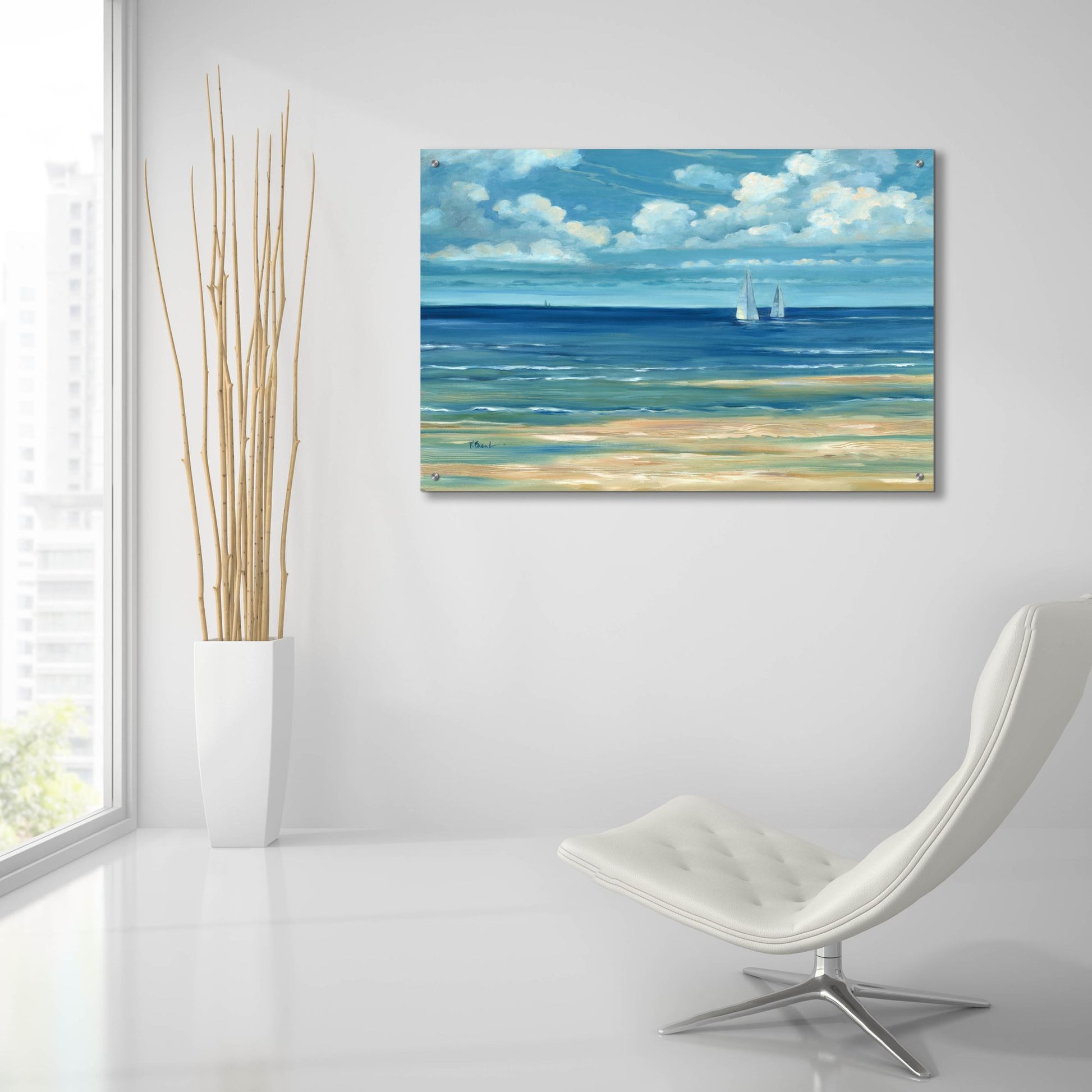 Epic Art 'Summerset Sailboats' by Paul Brent, Acrylic Glass Wall Art,36x24