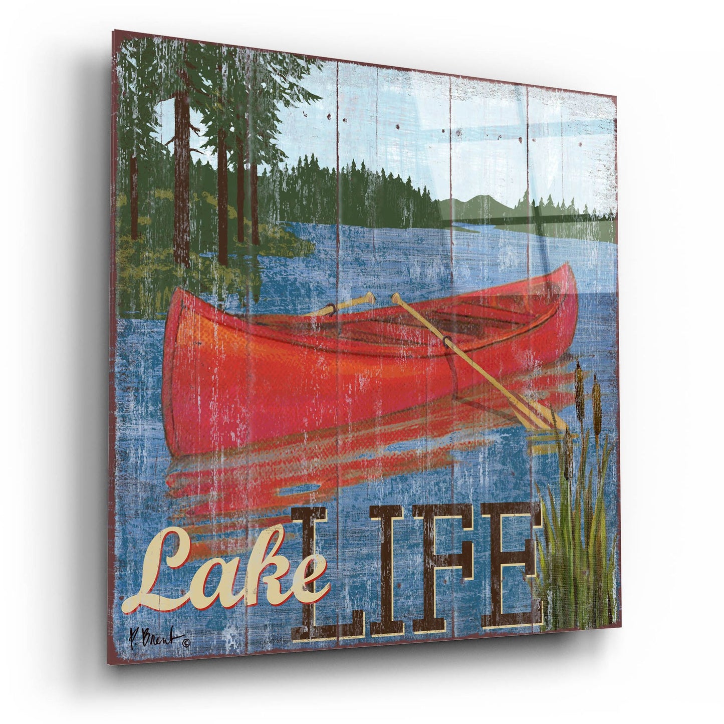 Epic Art 'Lake Living II' by Paul Brent, Acrylic Glass Wall Art,12x12