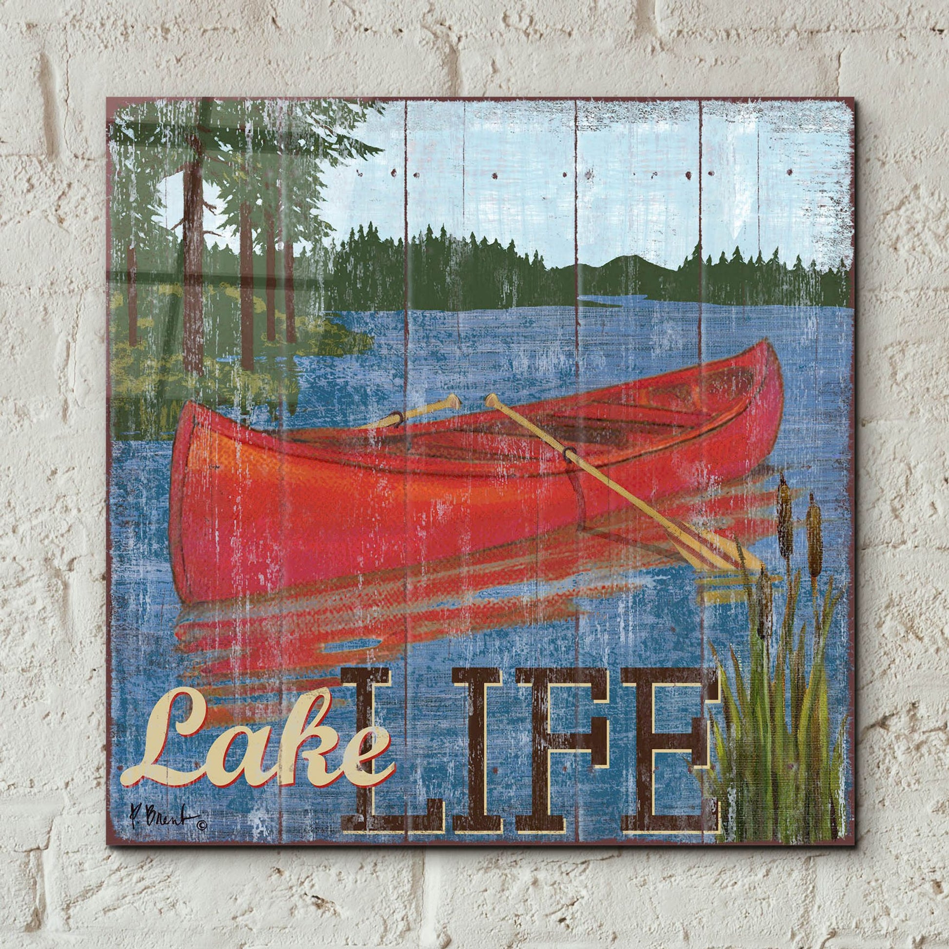 Epic Art 'Lake Living II' by Paul Brent, Acrylic Glass Wall Art,12x12