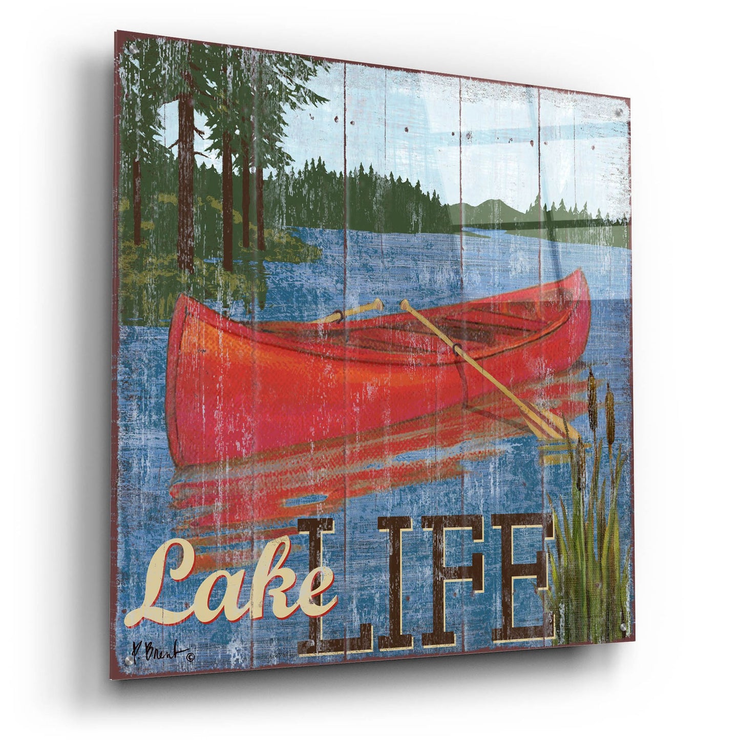 Epic Art 'Lake Living II' by Paul Brent, Acrylic Glass Wall Art,36x36