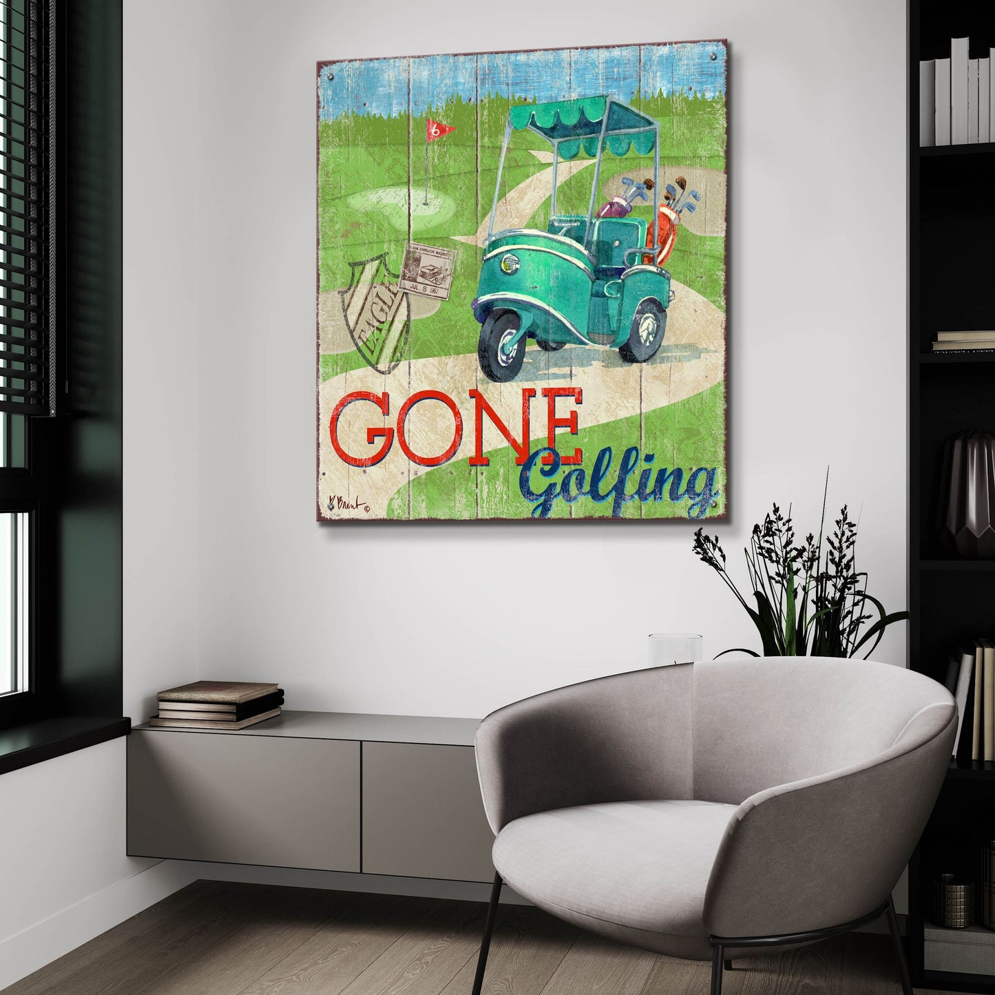 Epic Art 'Golf Time IV' by Paul Brent, Acrylic Glass Wall Art,36x36