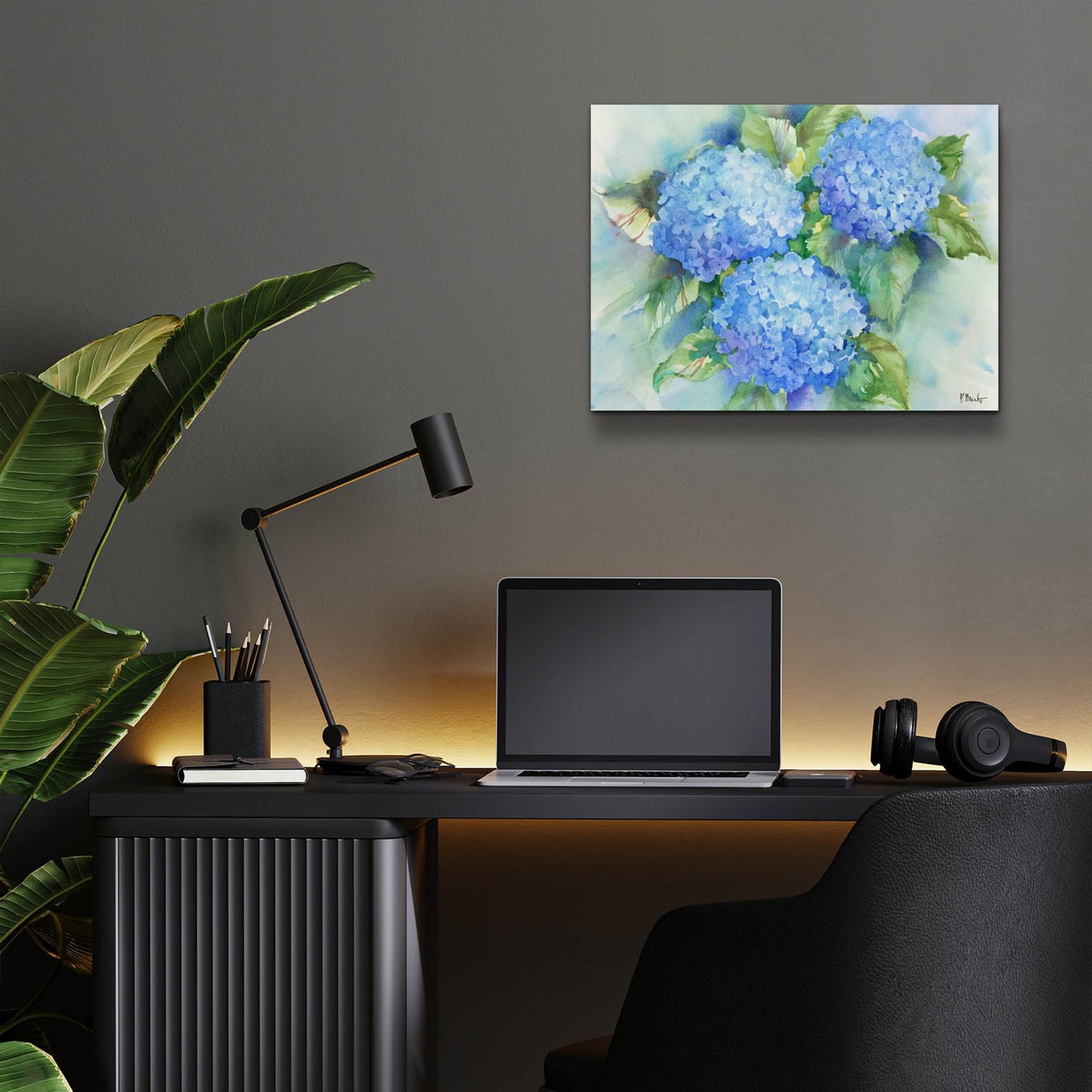 Epic Art 'Sky Blue Hydrangea' by Paul Brent, Acrylic Glass Wall Art,16x12