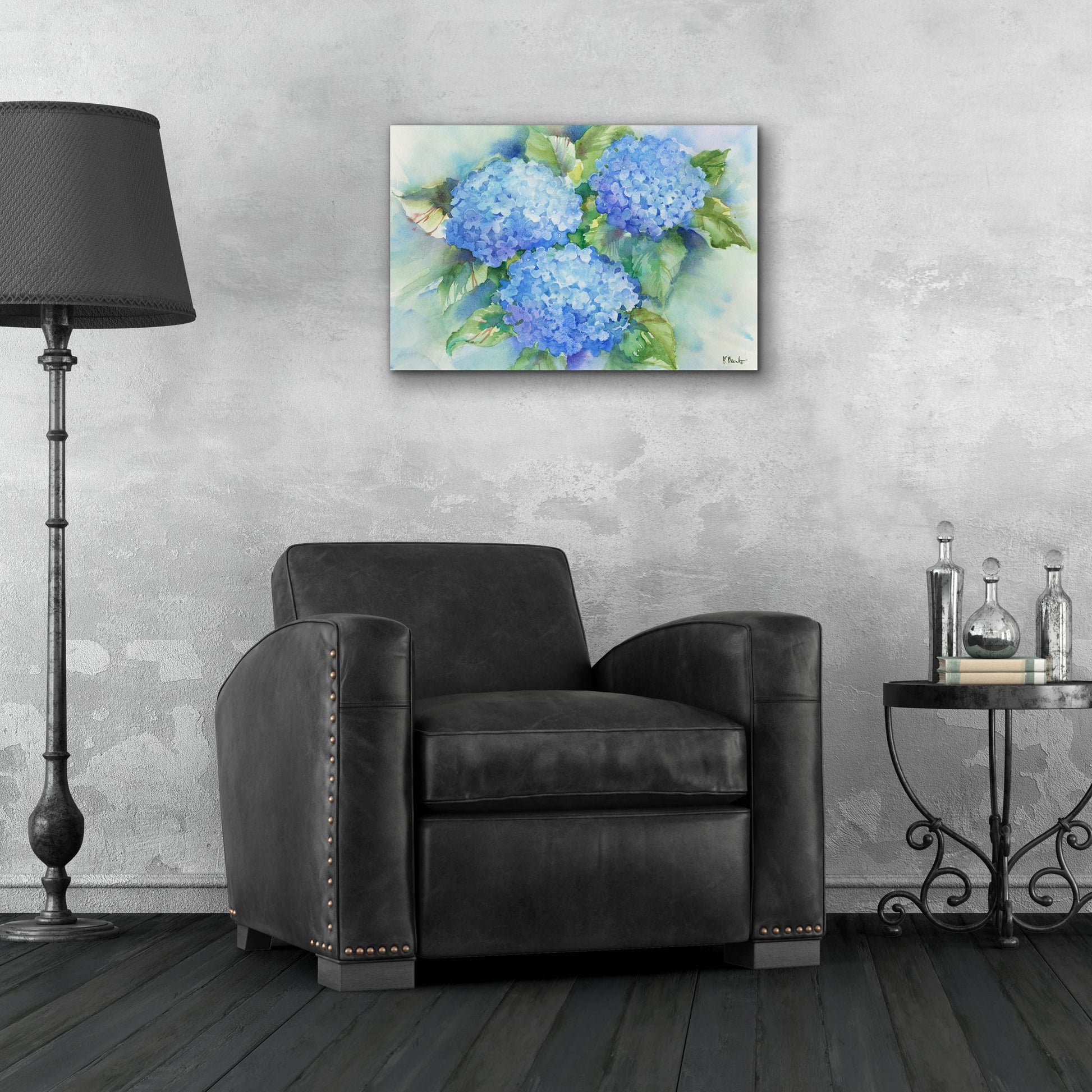 Epic Art 'Sky Blue Hydrangea' by Paul Brent, Acrylic Glass Wall Art,24x16