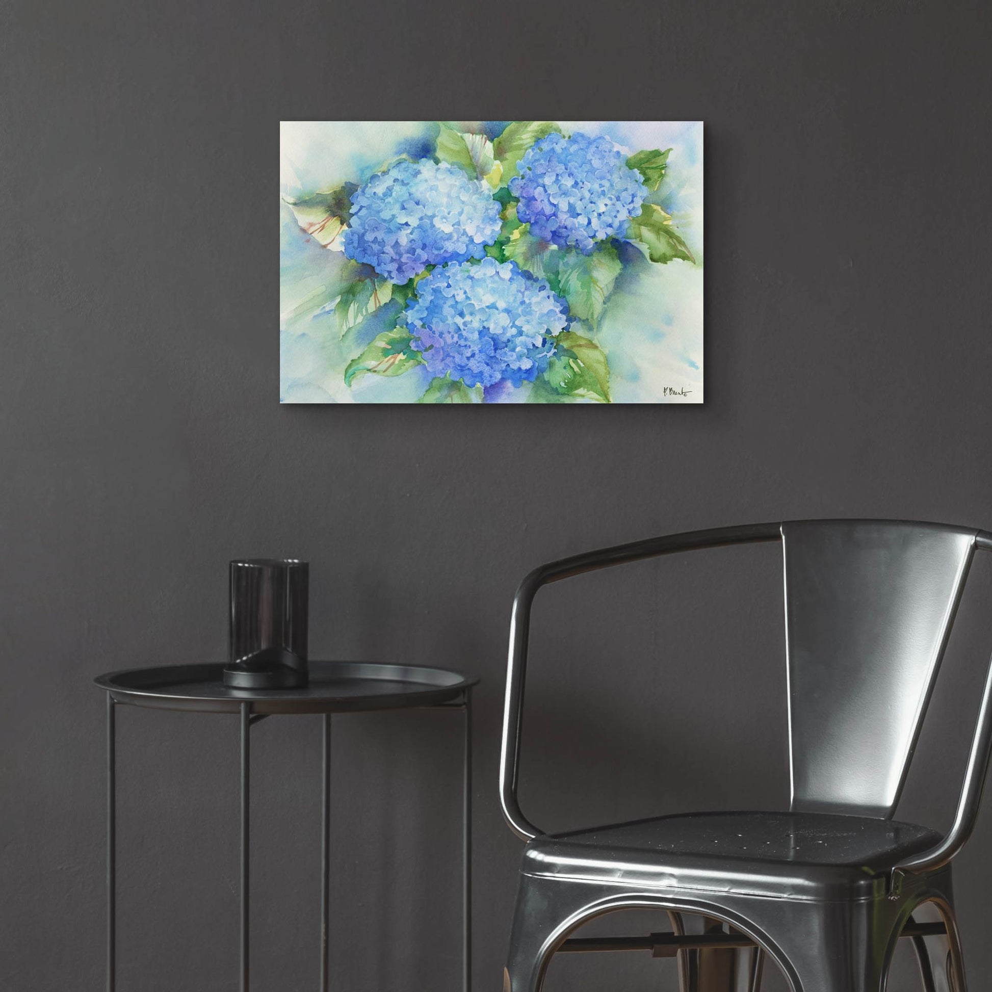 Epic Art 'Sky Blue Hydrangea' by Paul Brent, Acrylic Glass Wall Art,24x16