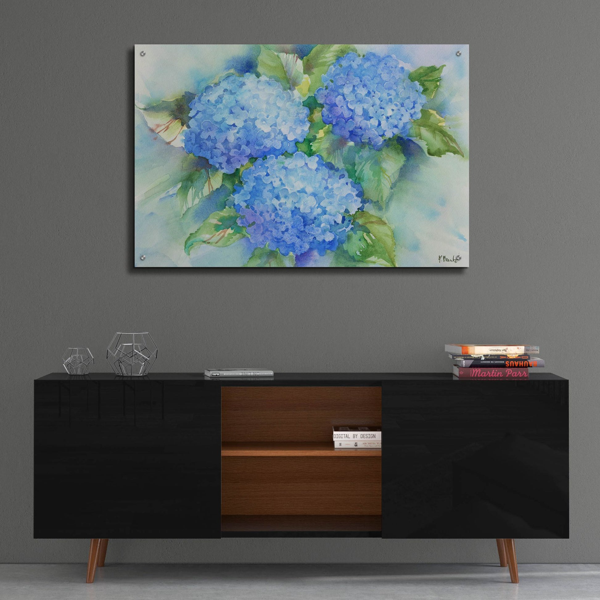 Epic Art 'Sky Blue Hydrangea' by Paul Brent, Acrylic Glass Wall Art,36x24