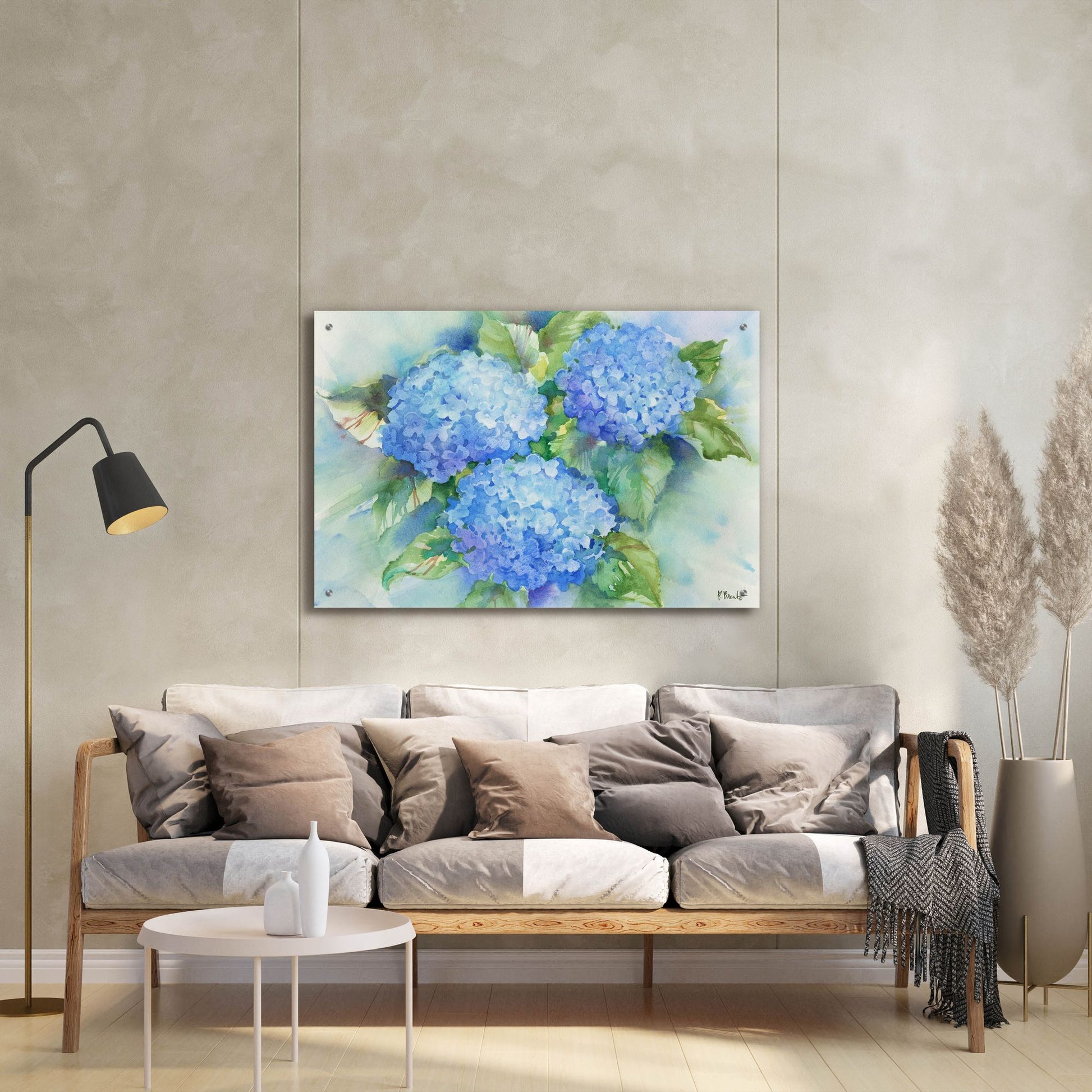 Epic Art 'Sky Blue Hydrangea' by Paul Brent, Acrylic Glass Wall Art,36x24