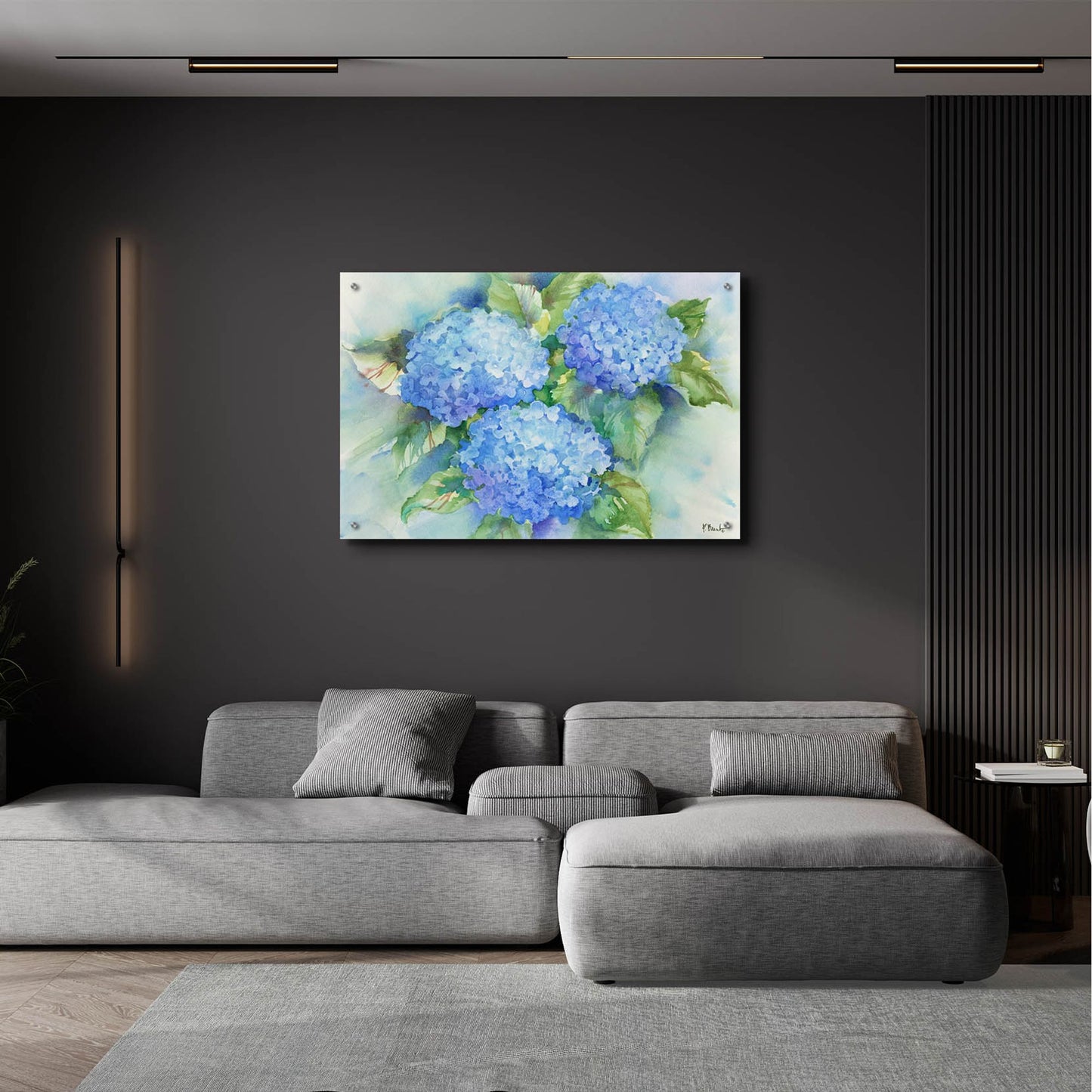 Epic Art 'Sky Blue Hydrangea' by Paul Brent, Acrylic Glass Wall Art,36x24