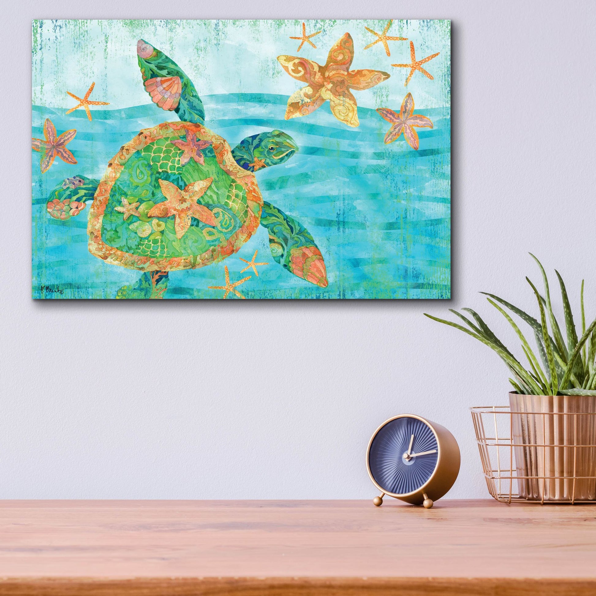 Epic Art 'Nassau Turtle Horizontal I' by Paul Brent, Acrylic Glass Wall Art,16x12