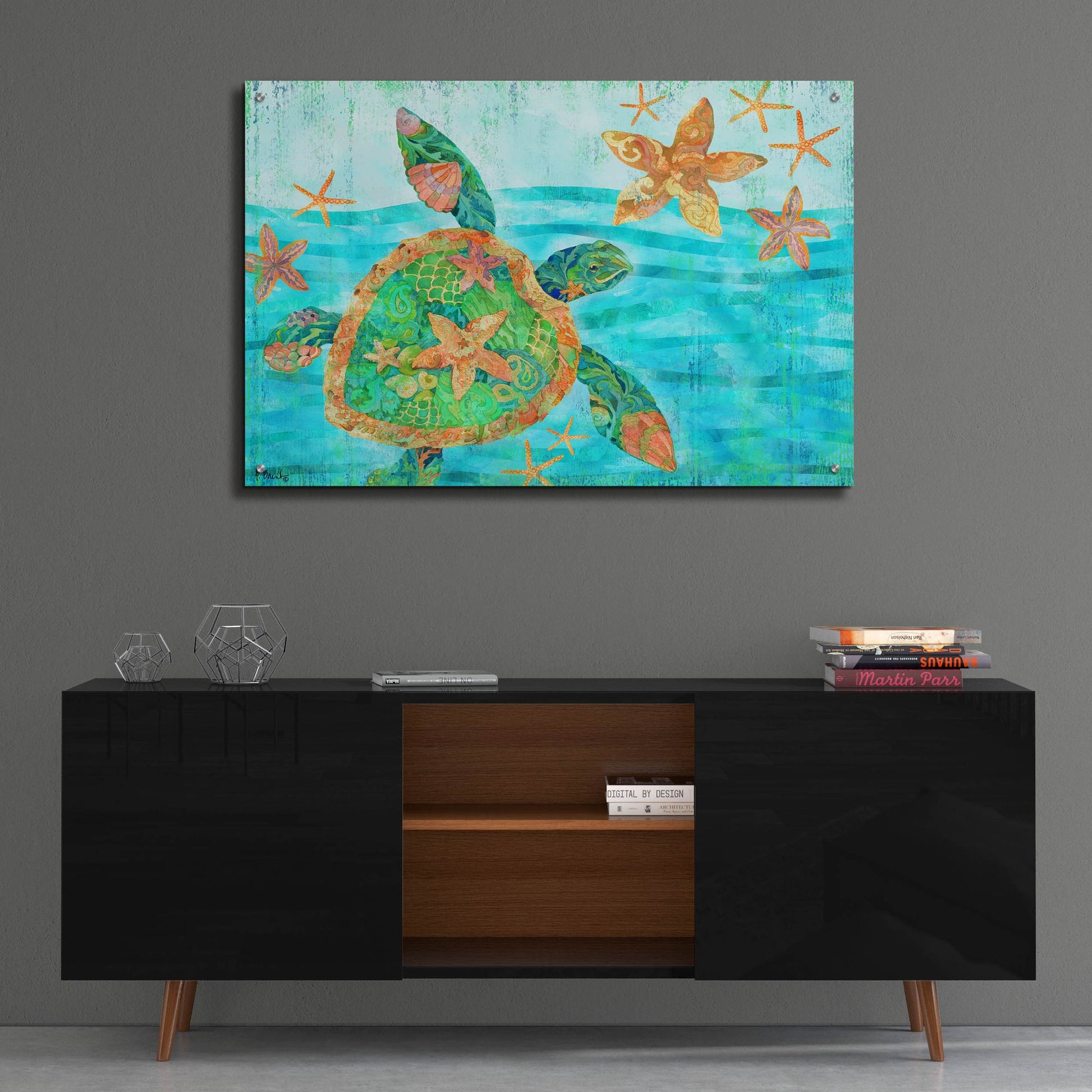 Epic Art 'Nassau Turtle Horizontal I' by Paul Brent, Acrylic Glass Wall Art,36x24