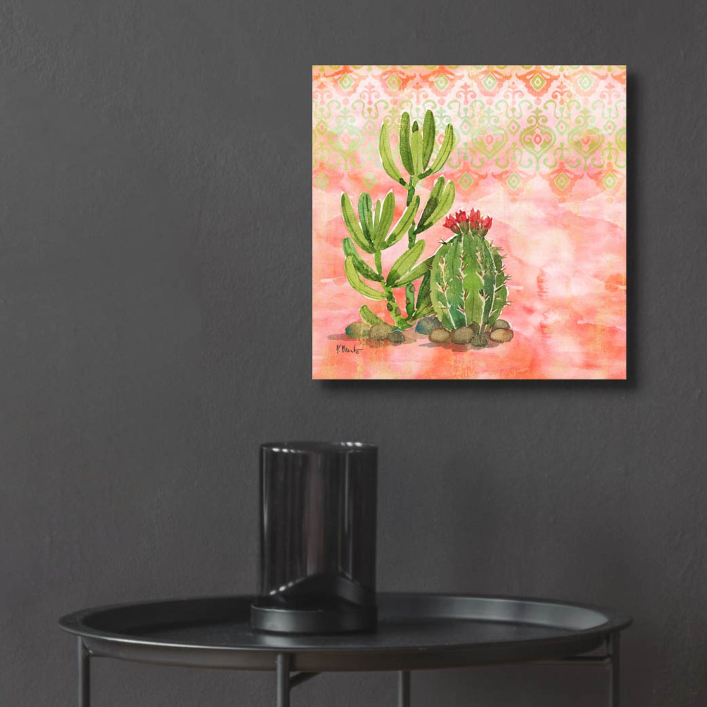 Epic Art 'Cactus III - Coral' by Paul Brent, Acrylic Glass Wall Art,12x12