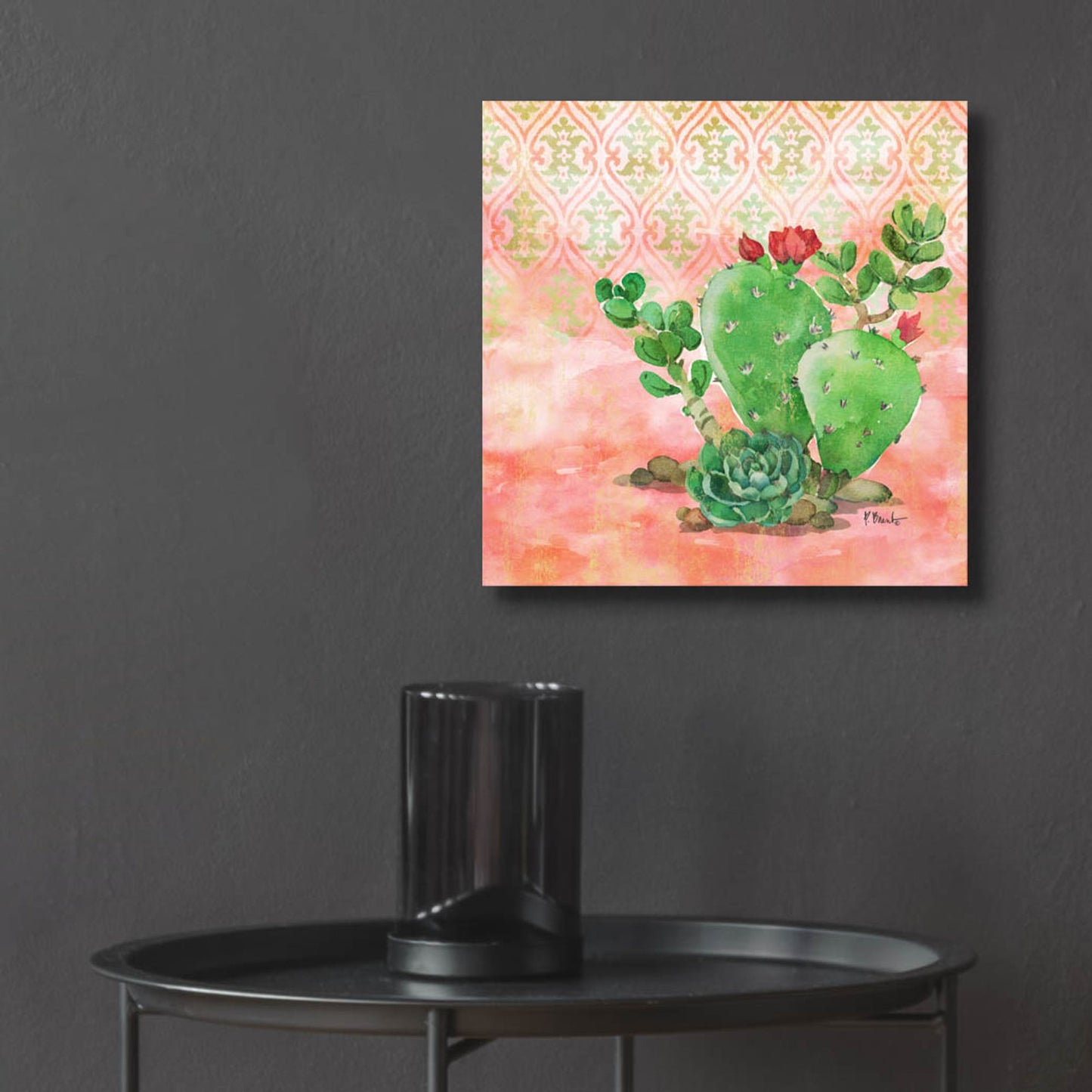 Epic Art 'Cactus IV - Coral' by Paul Brent, Acrylic Glass Wall Art,12x12