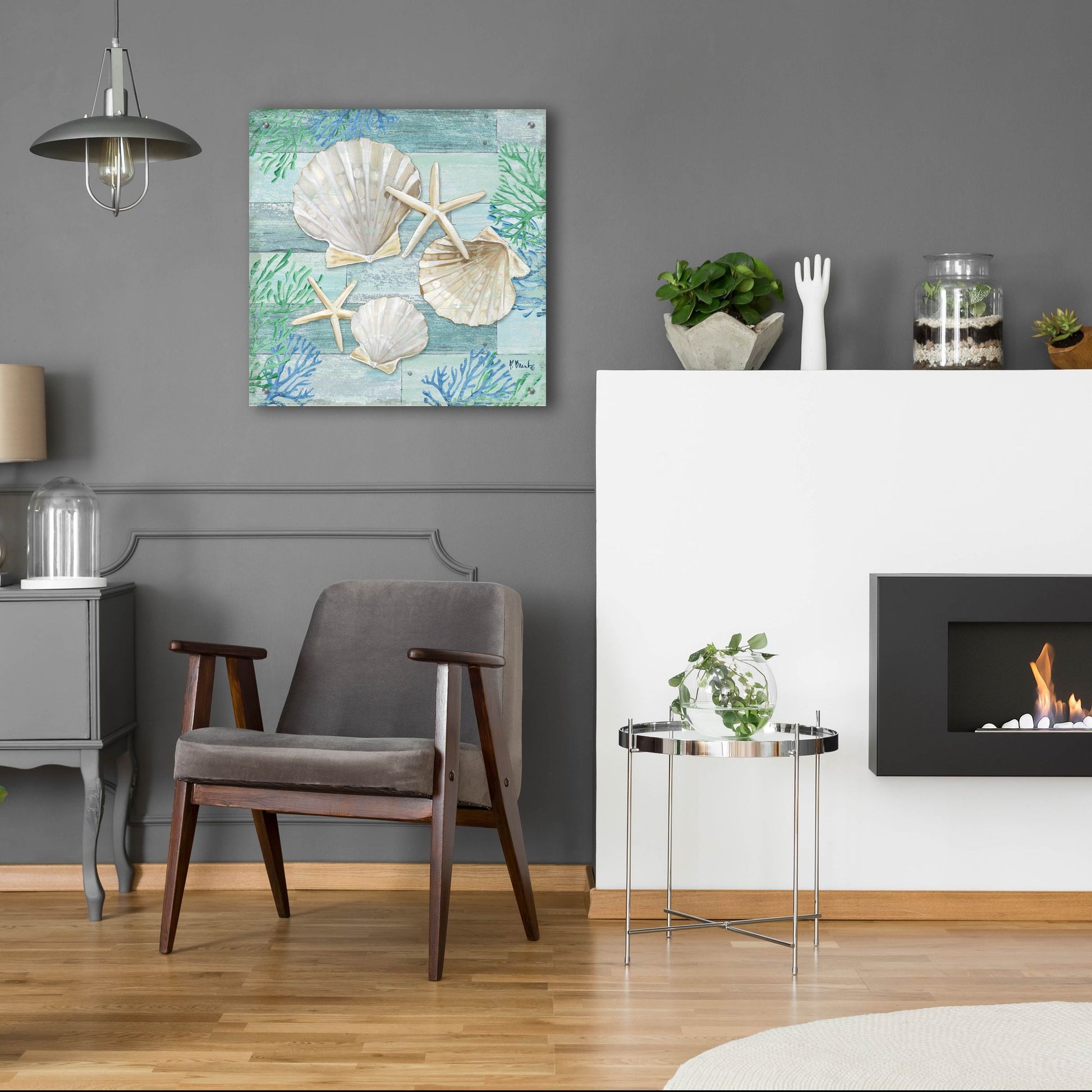 Epic Art 'Clearwater Shells IV' by Paul Brent, Acrylic Glass Wall Art,24x24