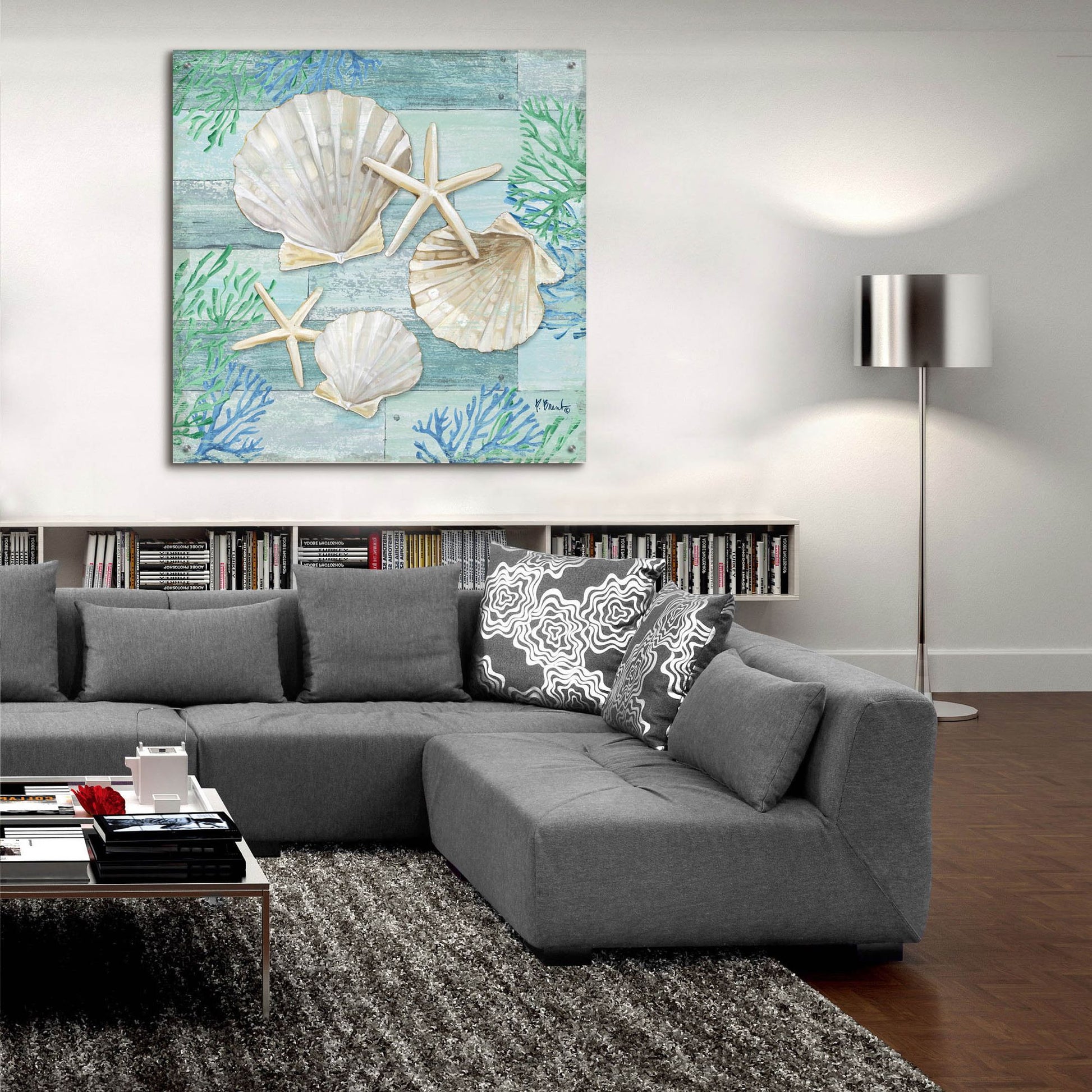 Epic Art 'Clearwater Shells IV' by Paul Brent, Acrylic Glass Wall Art,36x36